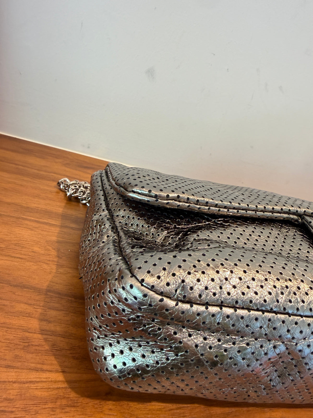 Chanel Reissue 2.55 226 Metallic Perforated Leather Flap Handbag Pre-Owned