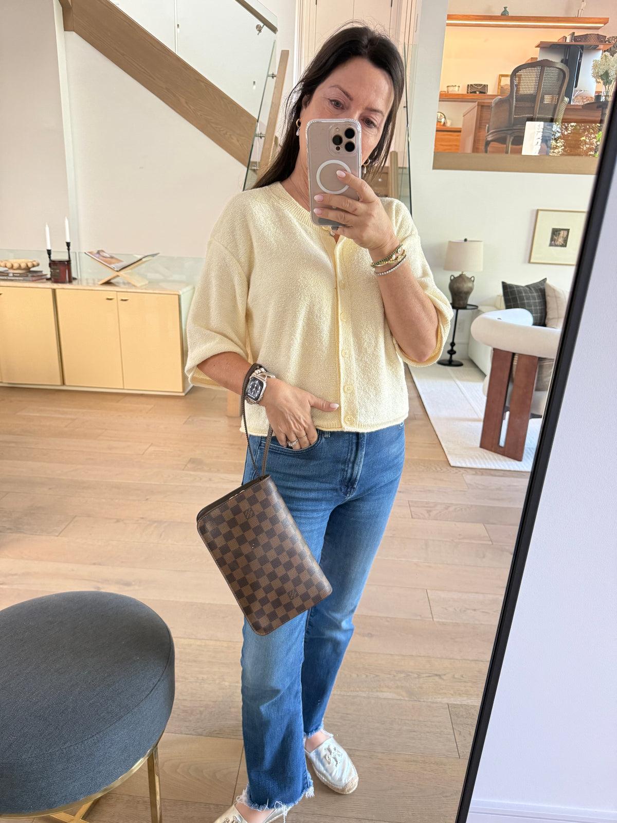 Louis Vuitton Damier Ebene Pochette Saint Louis Clutch Pre-Owned