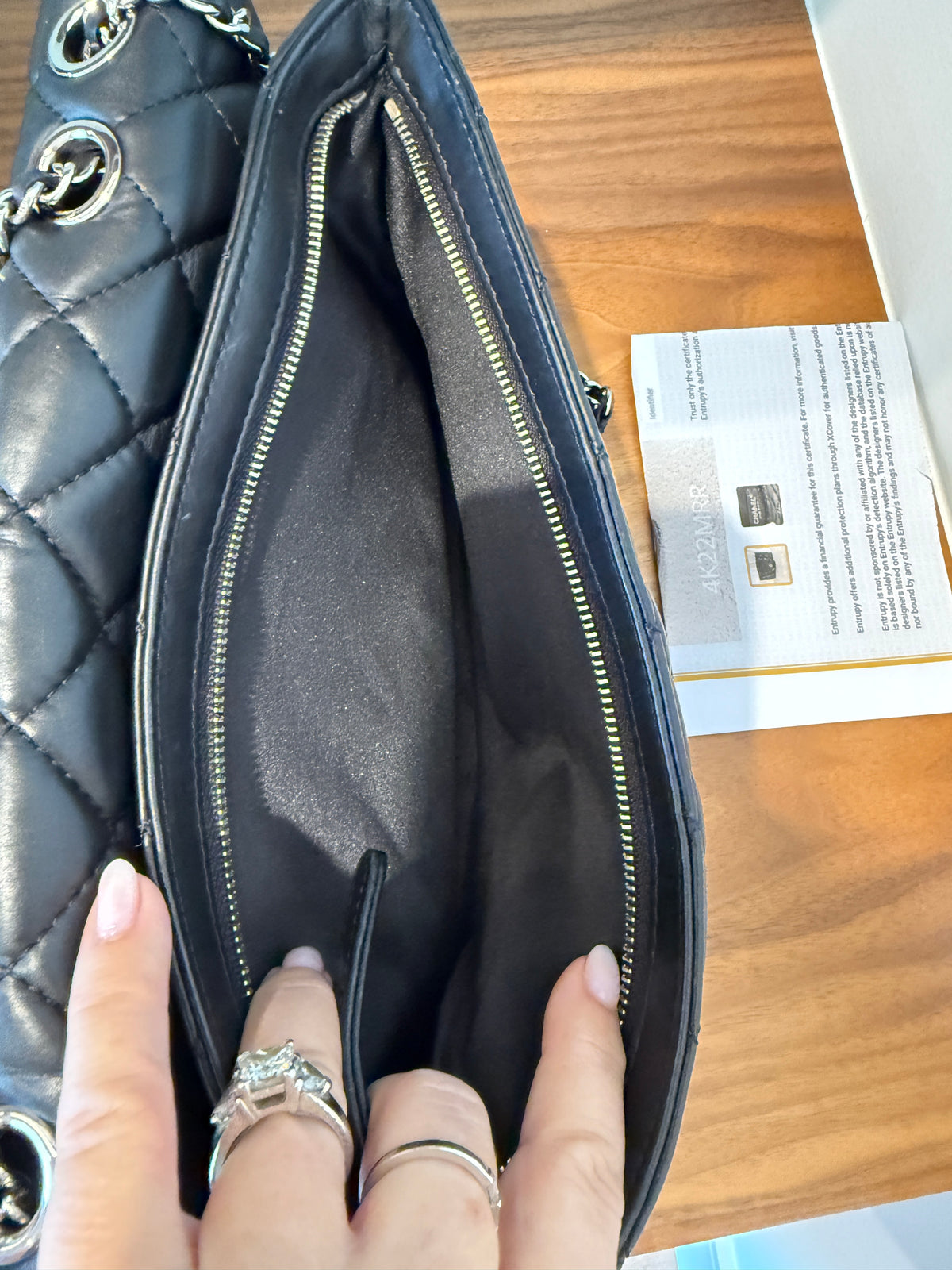 Chanel Accordion Flap Bag in Black Lambskin with Three Compartments