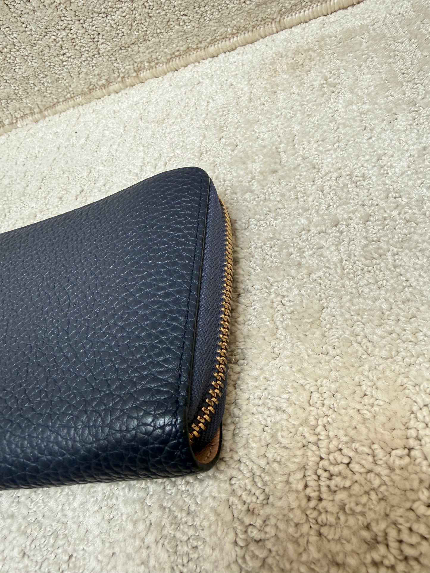Louis Vuitton Taurillon Comete Long Wallet in Navy Full Set
