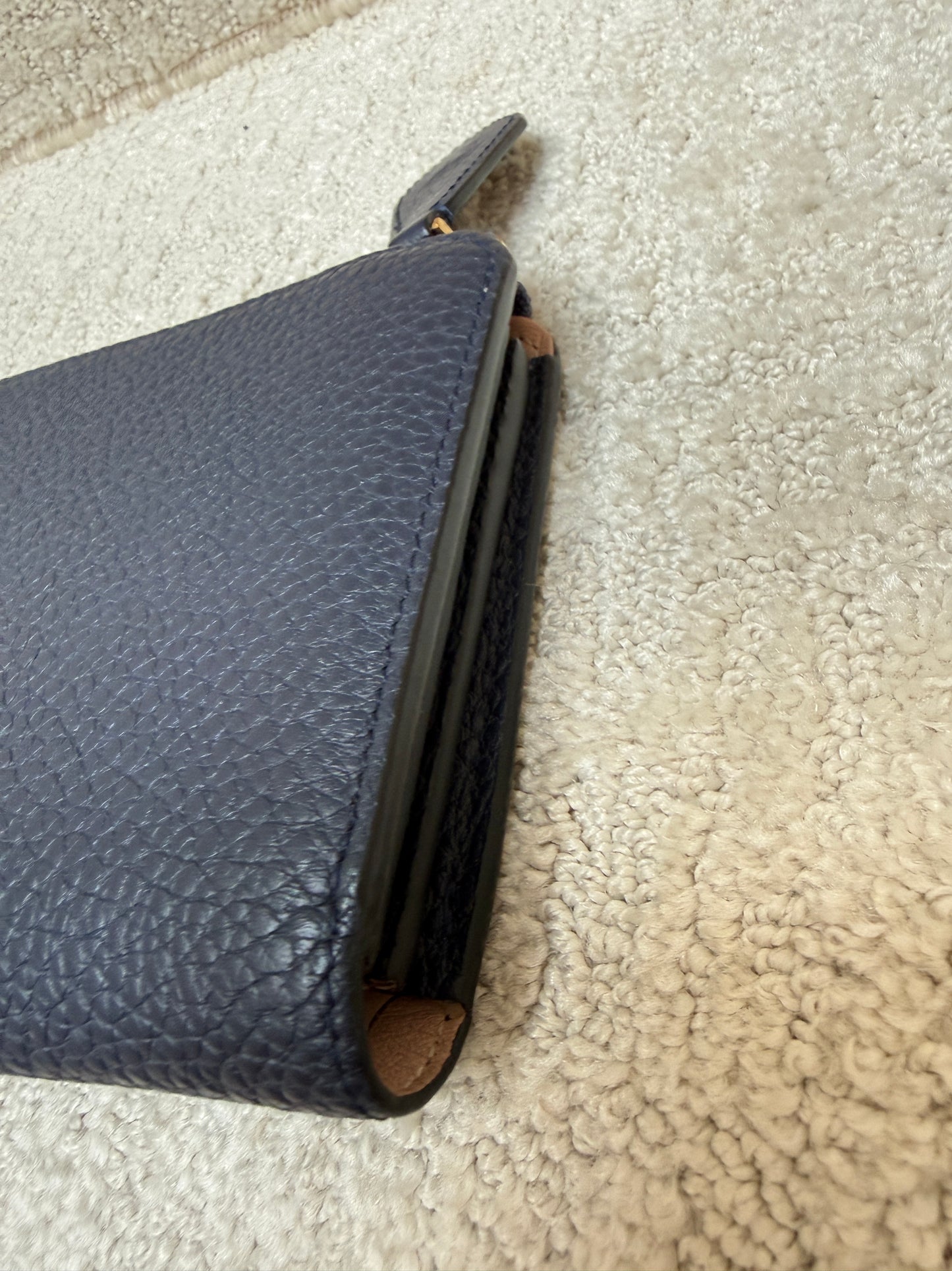 Louis Vuitton Taurillon Comete Long Wallet in Navy Full Set