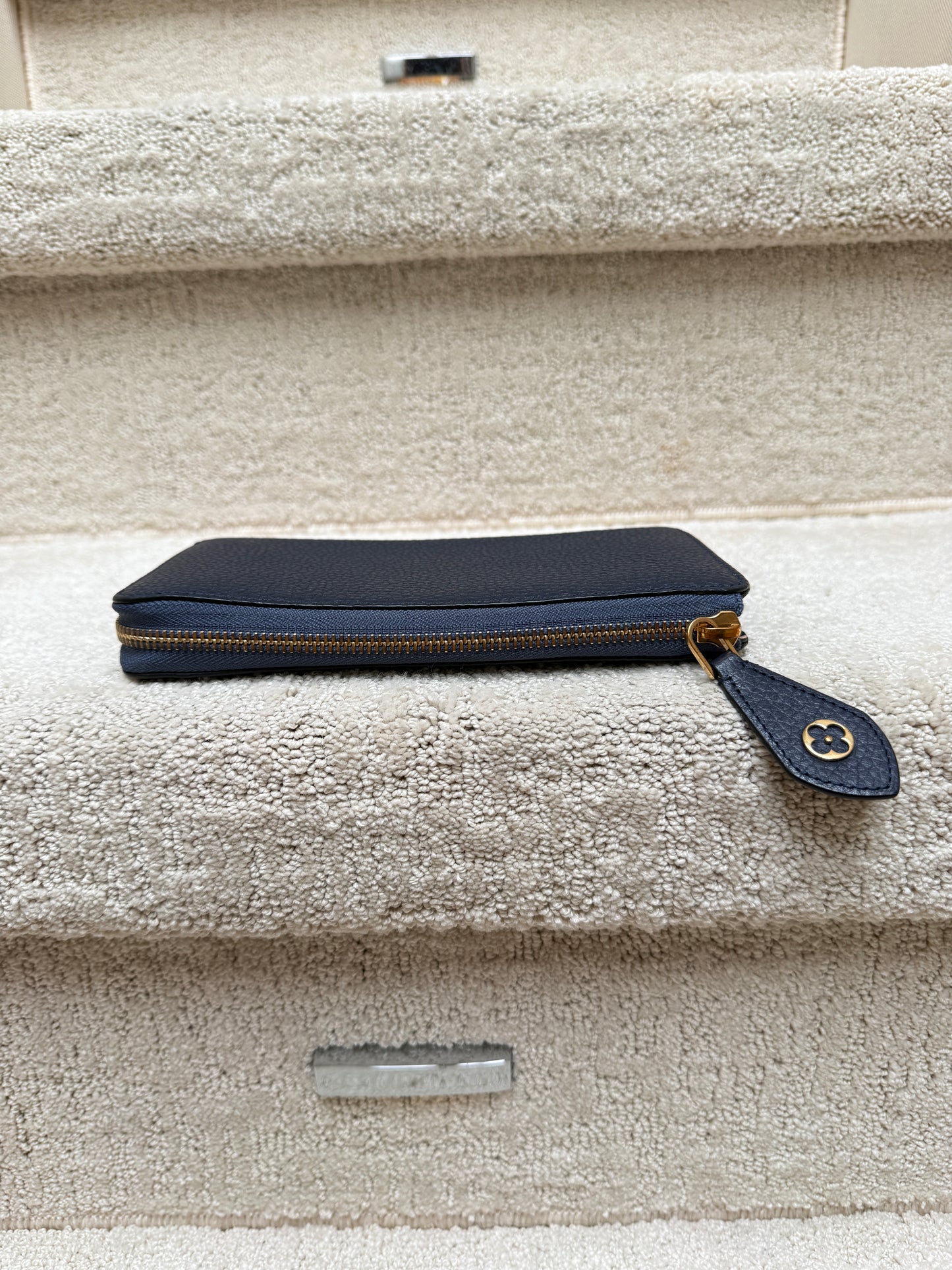 Louis Vuitton Taurillon Comete Long Wallet in Navy Full Set