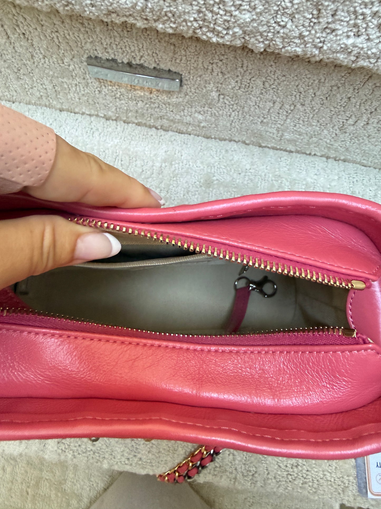 Chanel Gabrielle Hobo Small in Beige Rattan & Pink leather