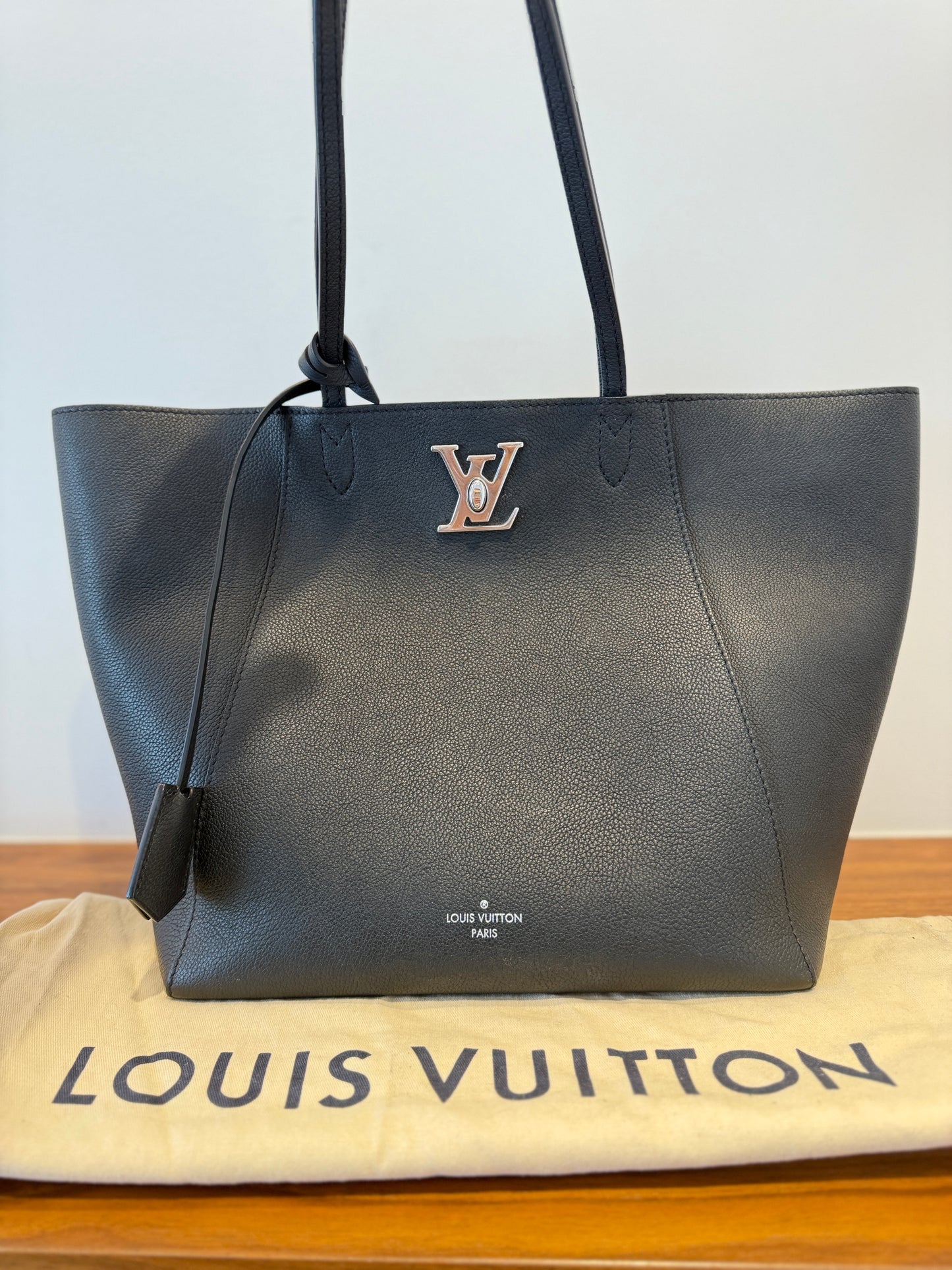 Louis Vuitton Calfskin Cabas Lockme tote in Black
