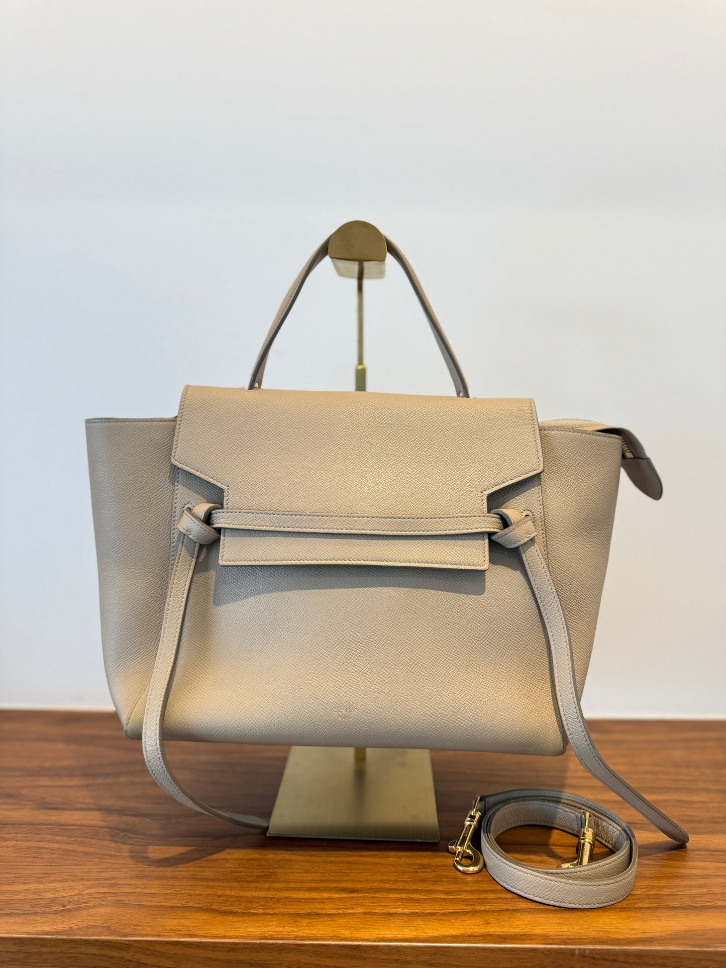 Celine Grained Calfskin Belt Bag in Light Taupe Micro Size