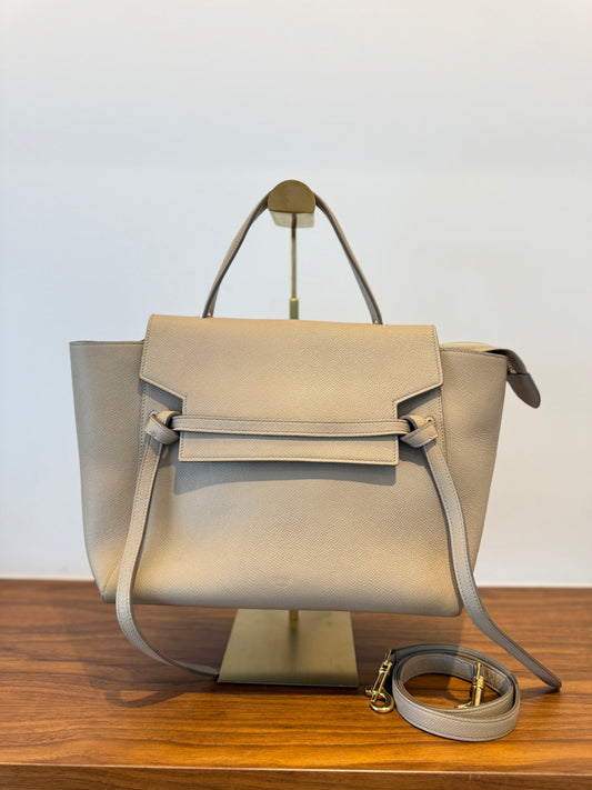 Celine Grained Calfskin Belt Bag in Light Taupe Micro Size