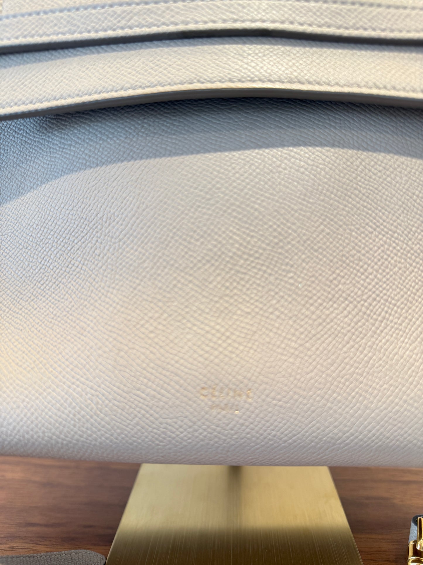 Celine Grained Calfskin Belt Bag in Light Taupe Micro Size