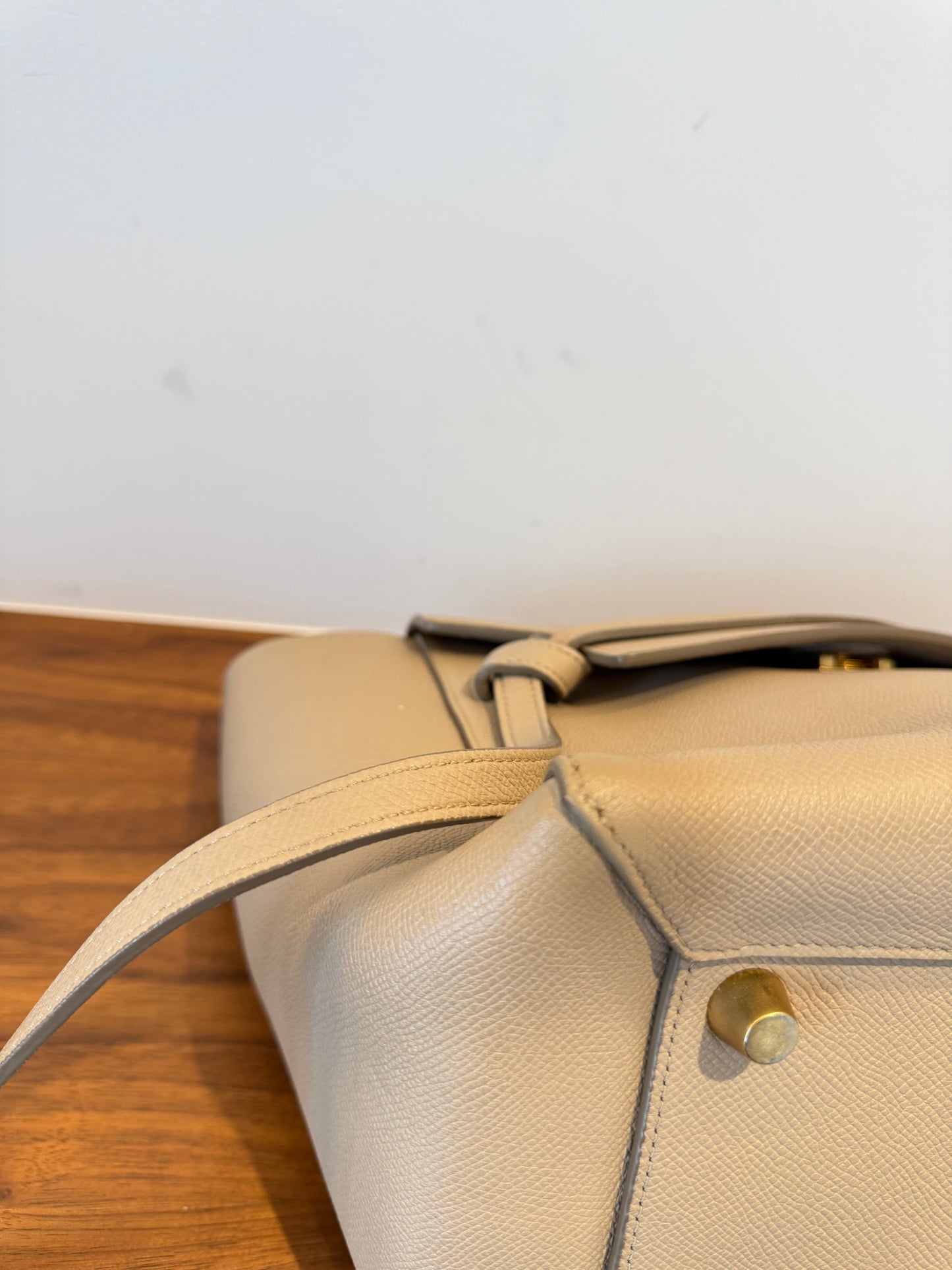Celine Grained Calfskin Belt Bag in Light Taupe Micro Size