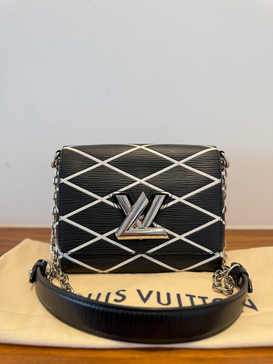 Louis Vuitton Epi Twist Shoulder Bag PM in Black and White