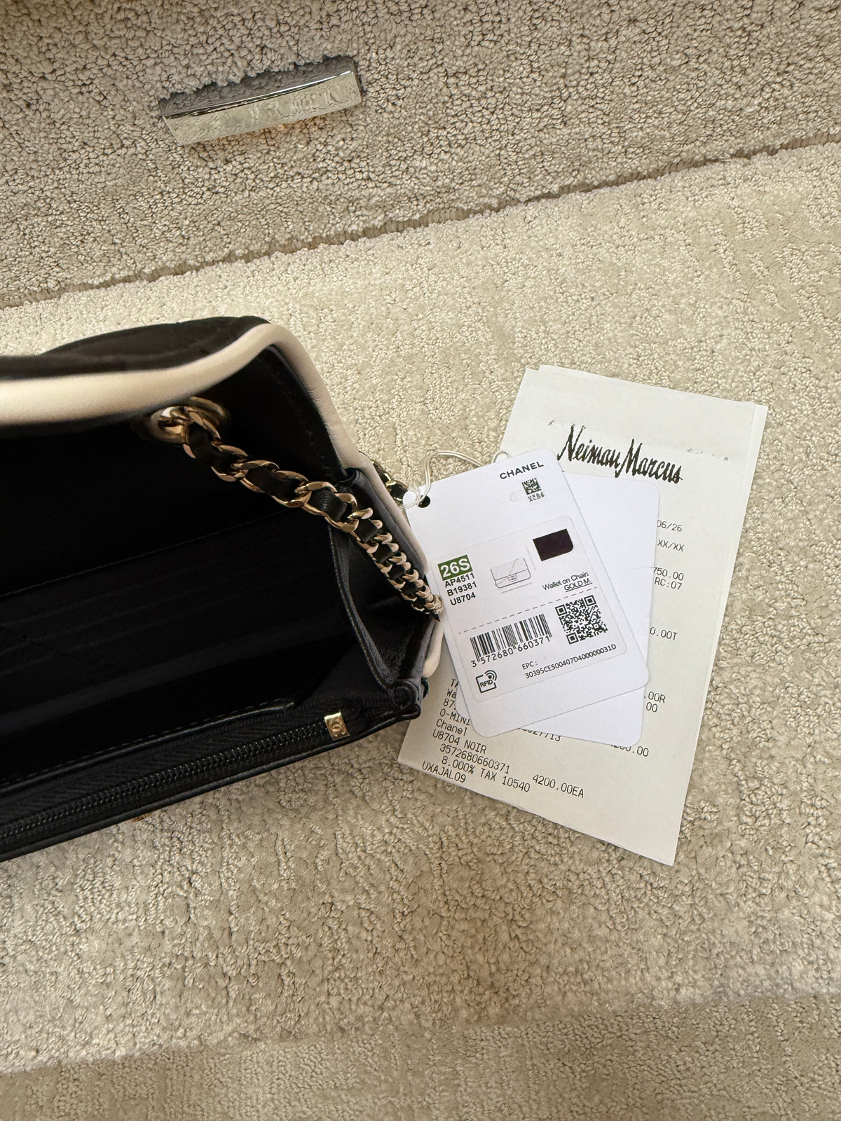 Chanel Lambskin Quilted Resin CC Mini Flap Bag Black White