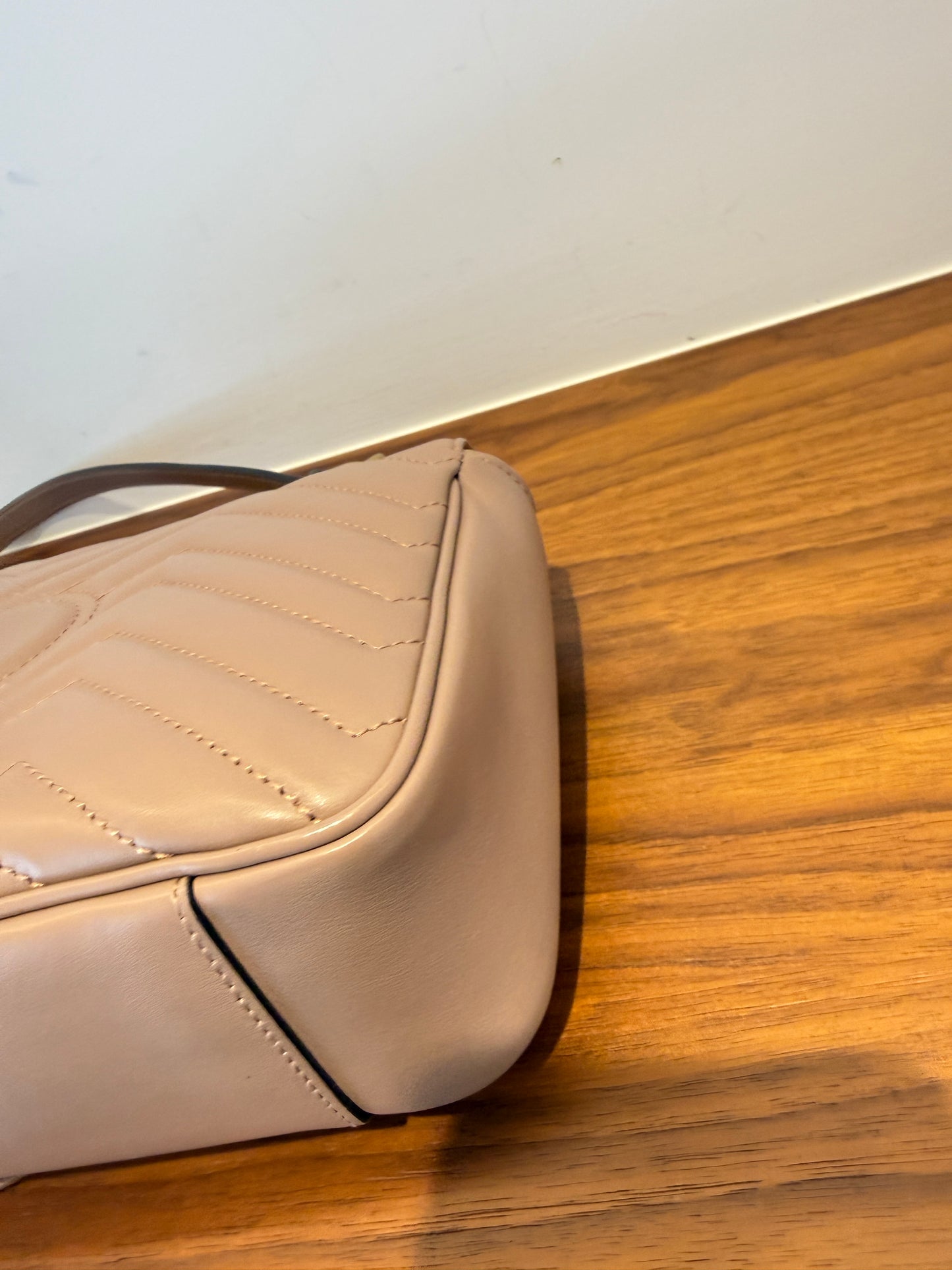 GUCCI Calfskin Matelasse GG Marmont small in taupe