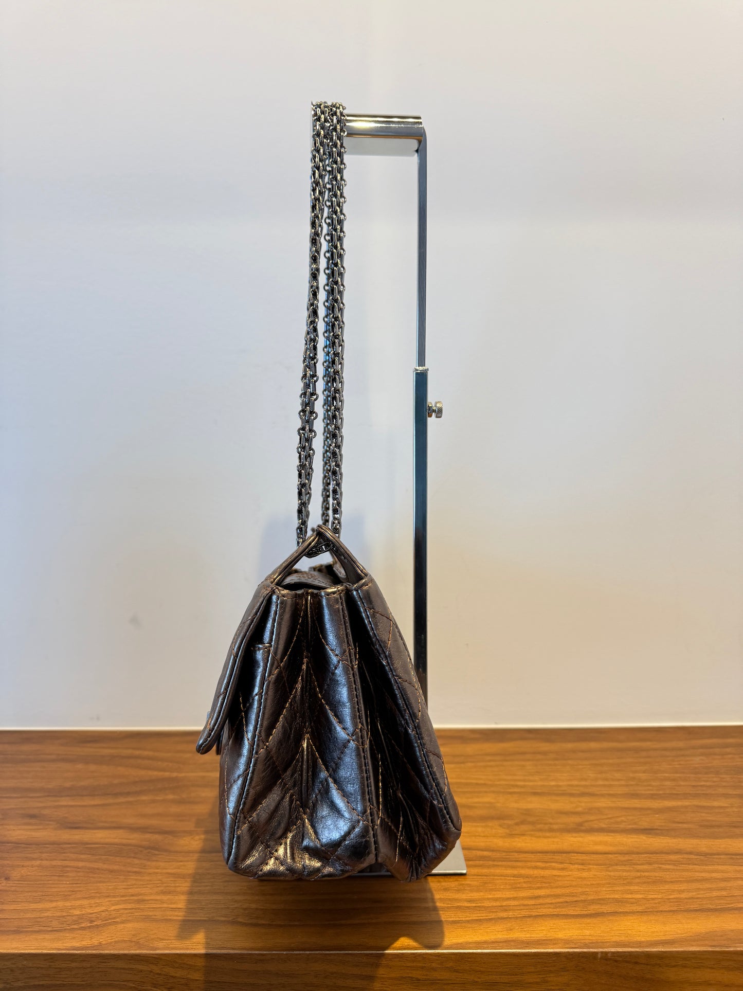 Chanel Bronze 2.55 Metallic Quilted shopping tote with Matching Wallet