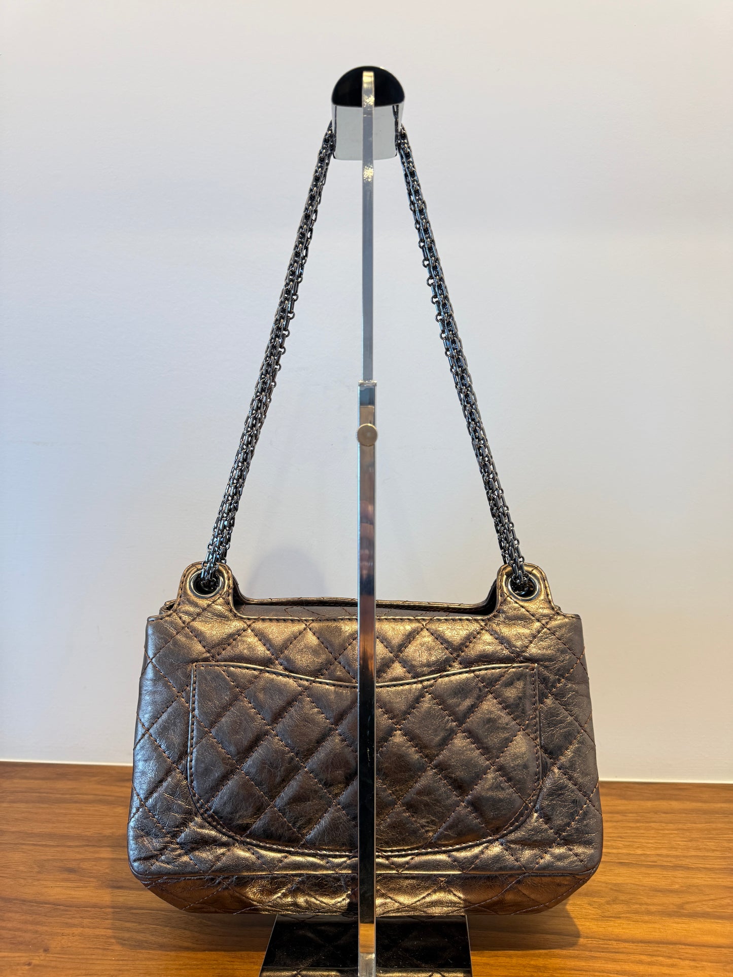 Chanel Bronze 2.55 Metallic Quilted shopping tote with Matching Wallet