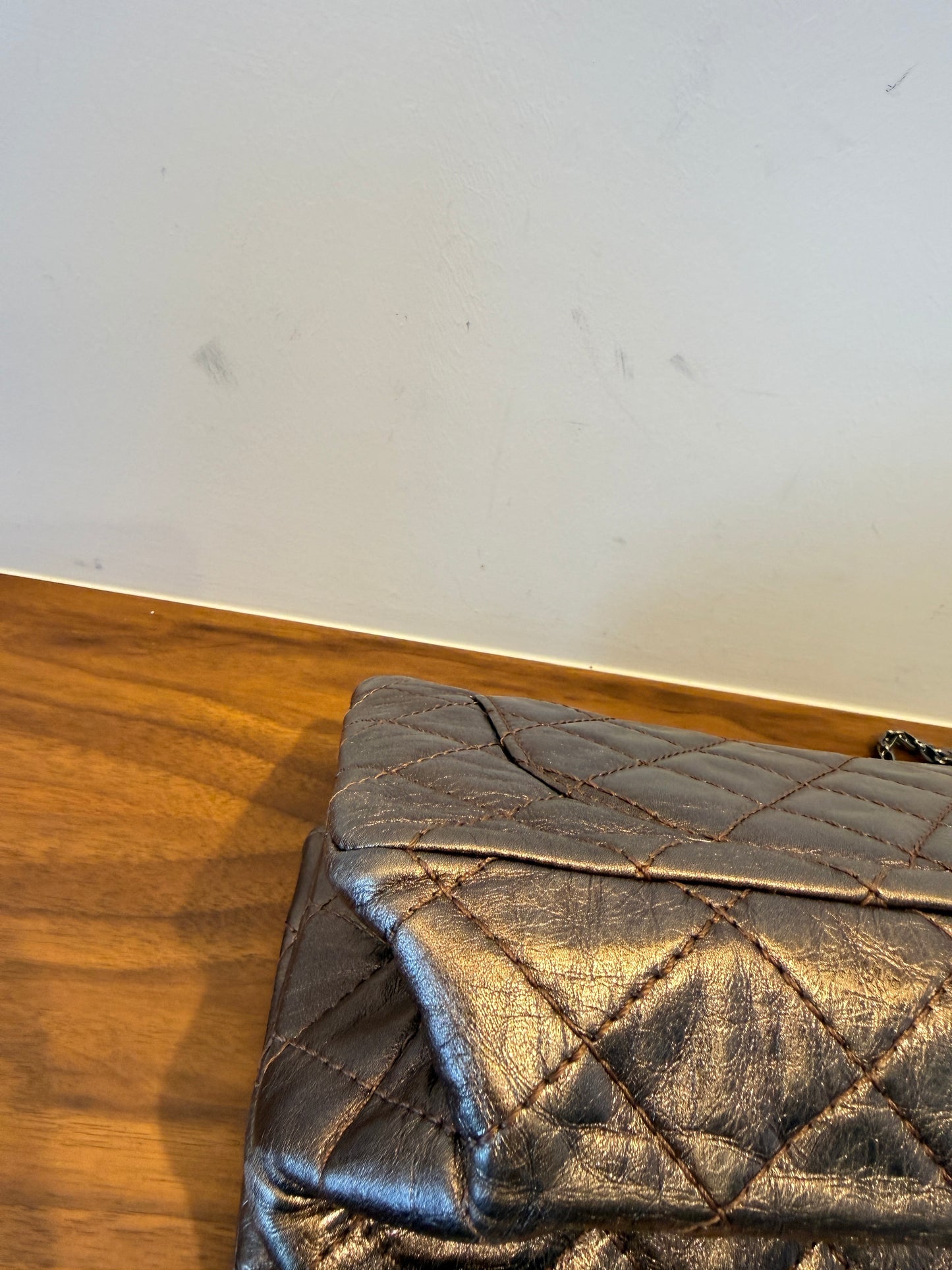 Chanel Bronze 2.55 Metallic Quilted shopping tote with Matching Wallet