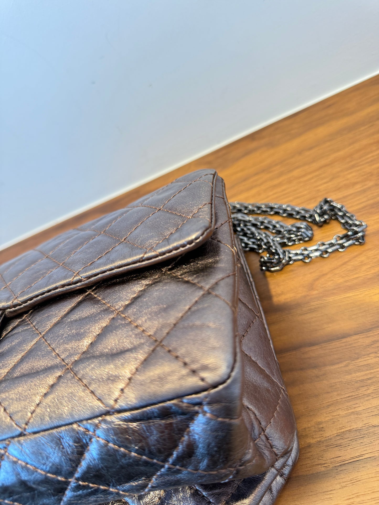 Chanel Bronze 2.55 Metallic Quilted shopping tote with Matching Wallet