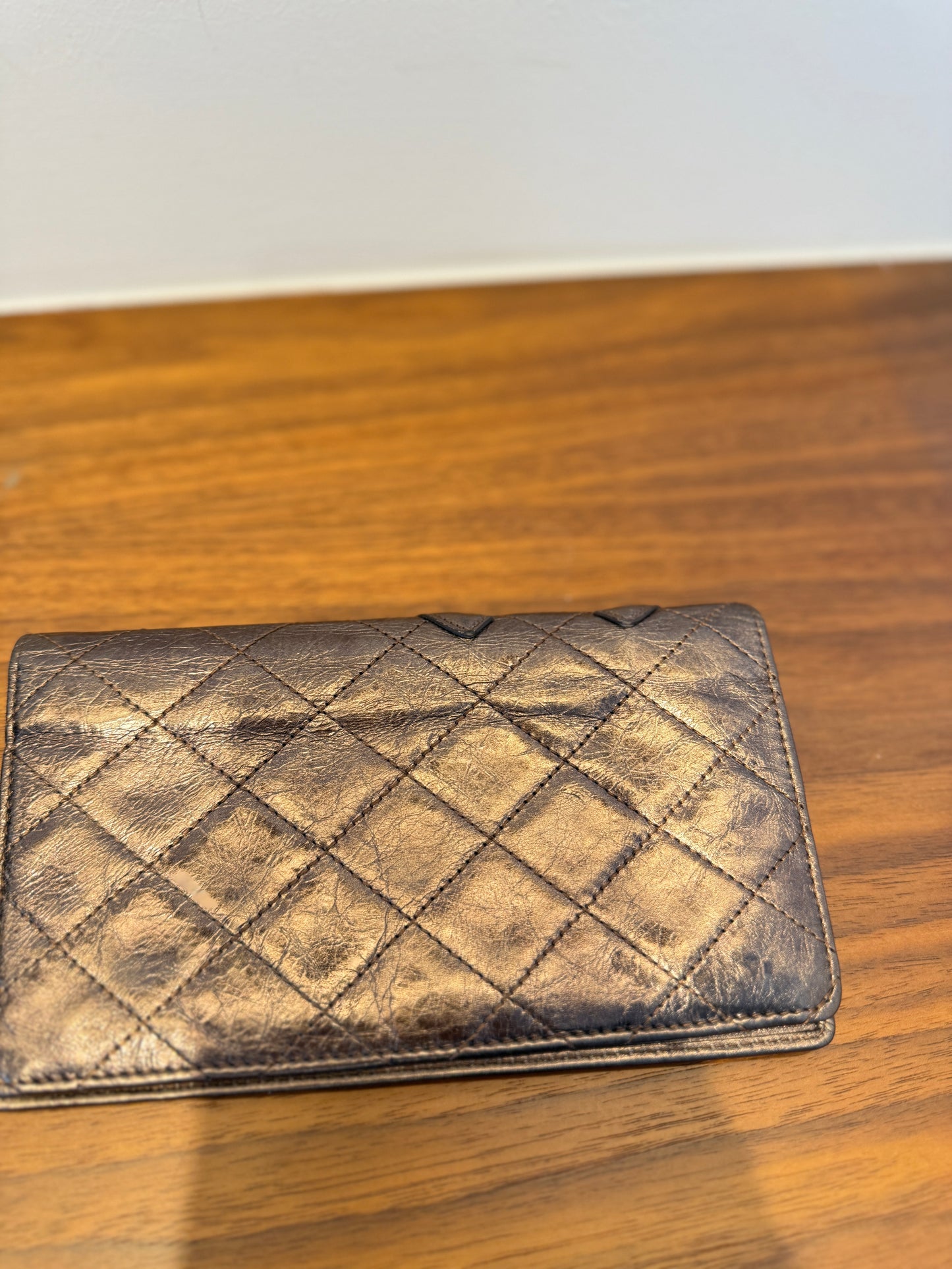 Chanel Bronze 2.55 Metallic Quilted shopping tote with Matching Wallet