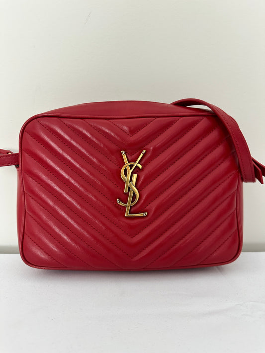 YSL LouLou Crossbody Leather Bag in Red