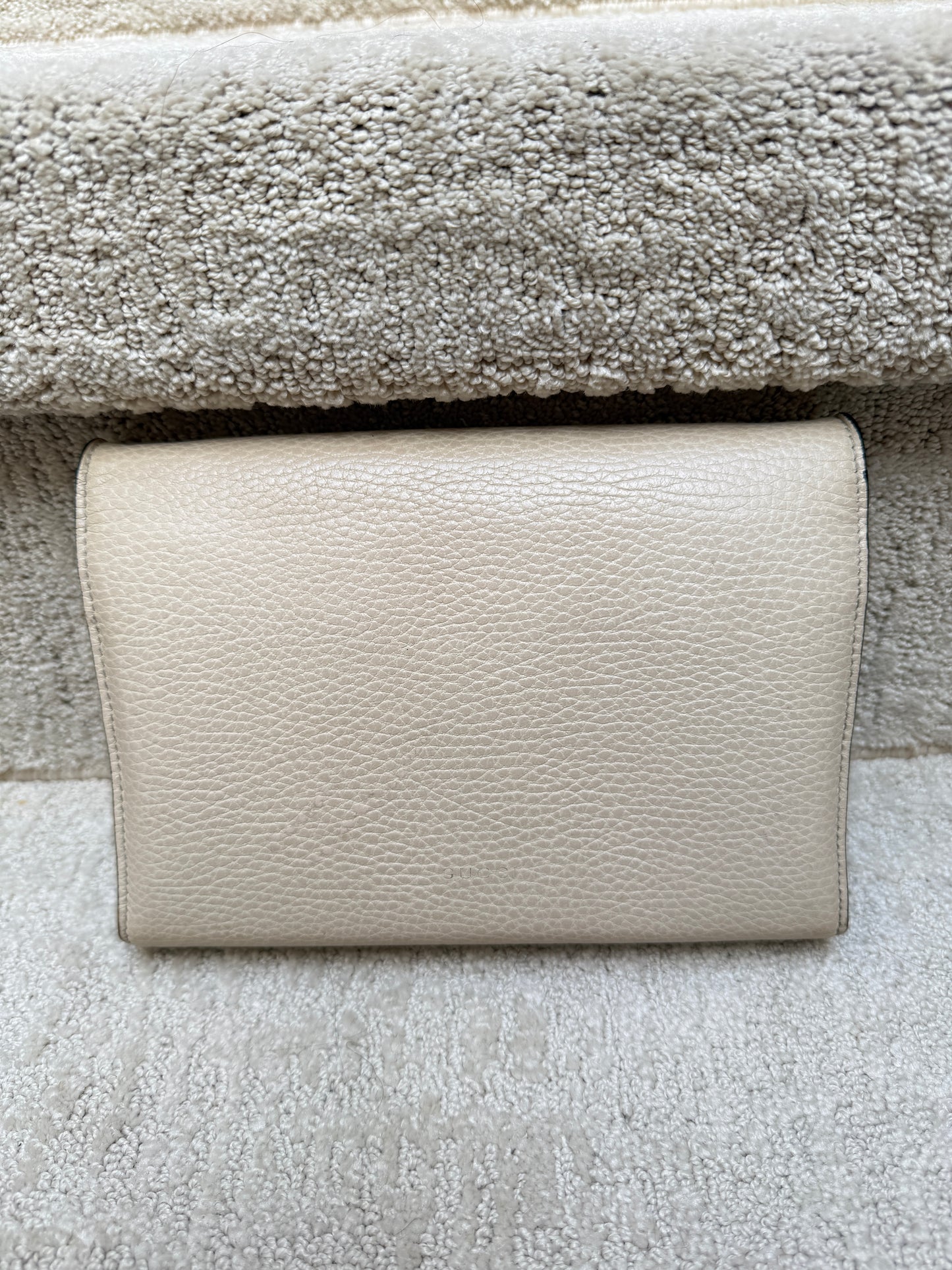 Gucci Calfskin Dionysus Wallet on Chain in Mystic White