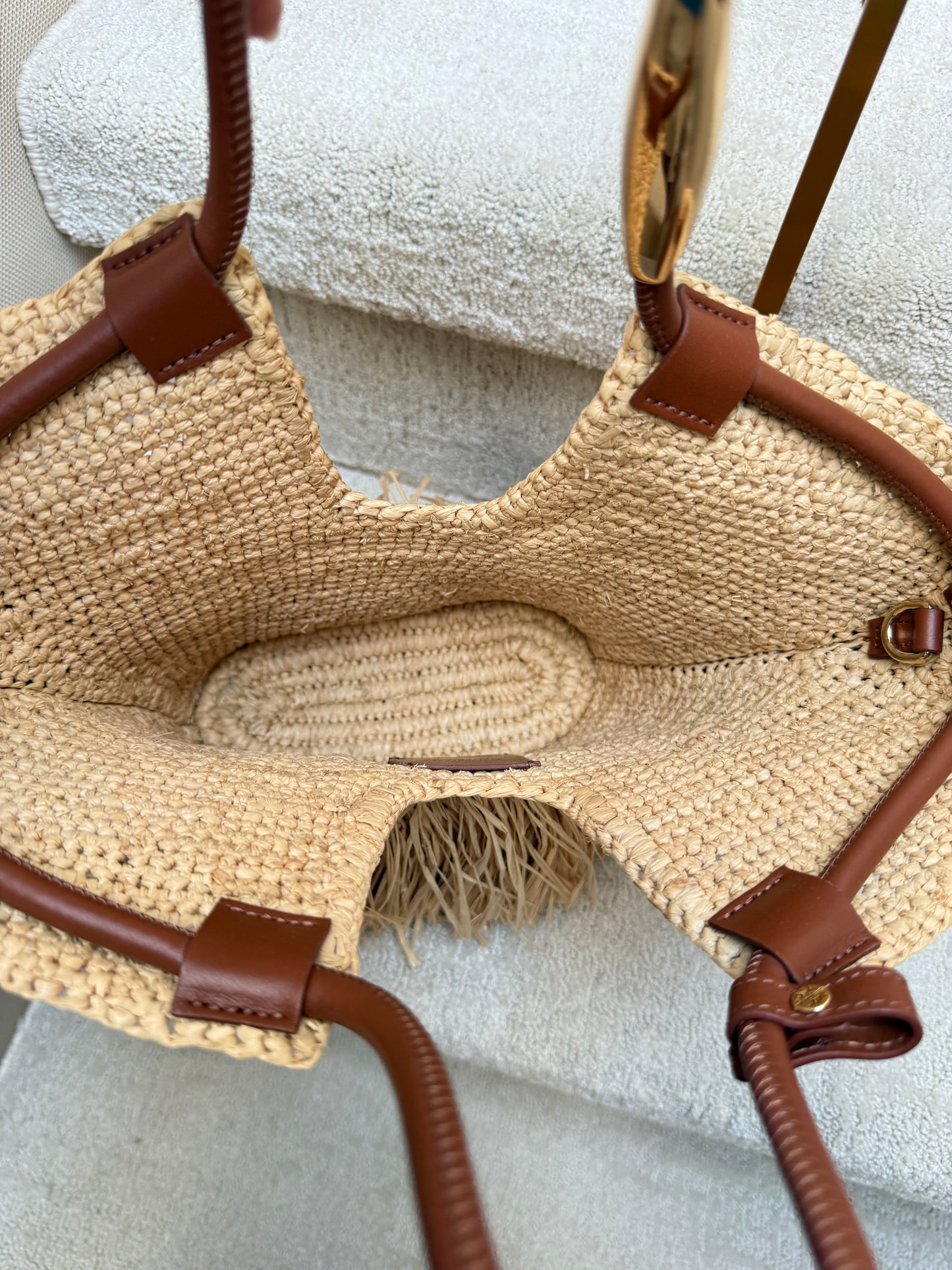 Zimmerman Raffia handbag with Leather trim
