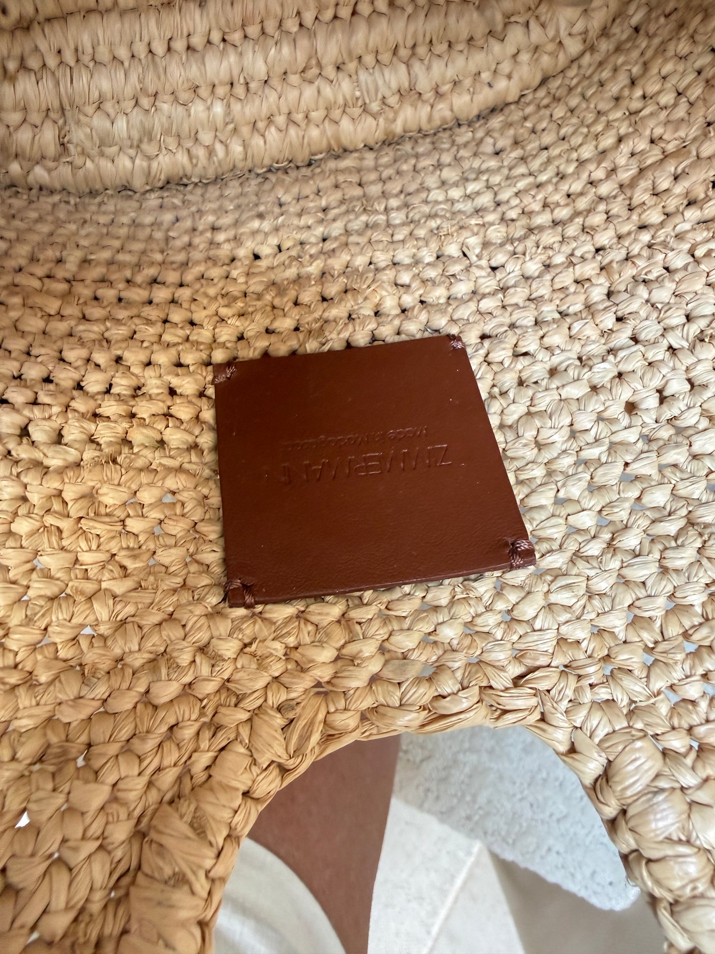 Zimmerman Raffia handbag with Leather trim