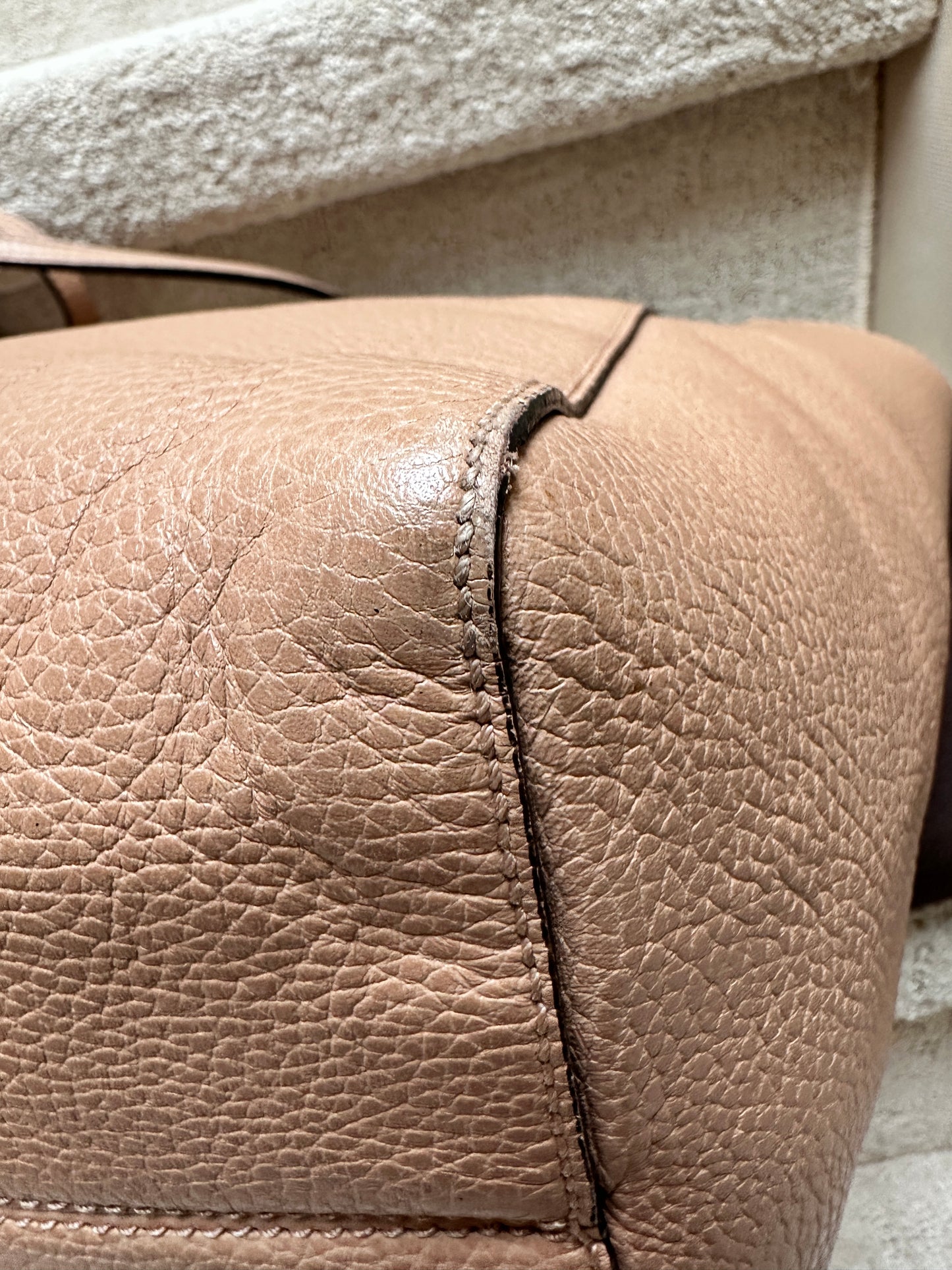 Gucci Calfskin Medium Swing Tote in Tan & Blue