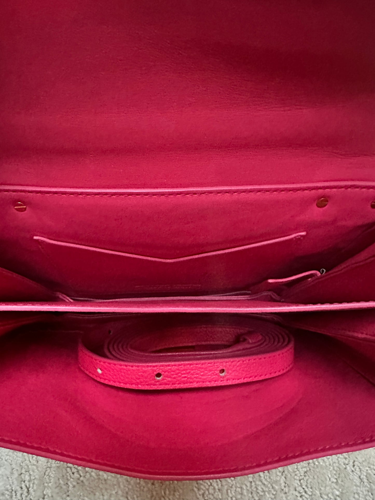 Bottega Veneta the mount shoulder bag in bright pink with gold chain