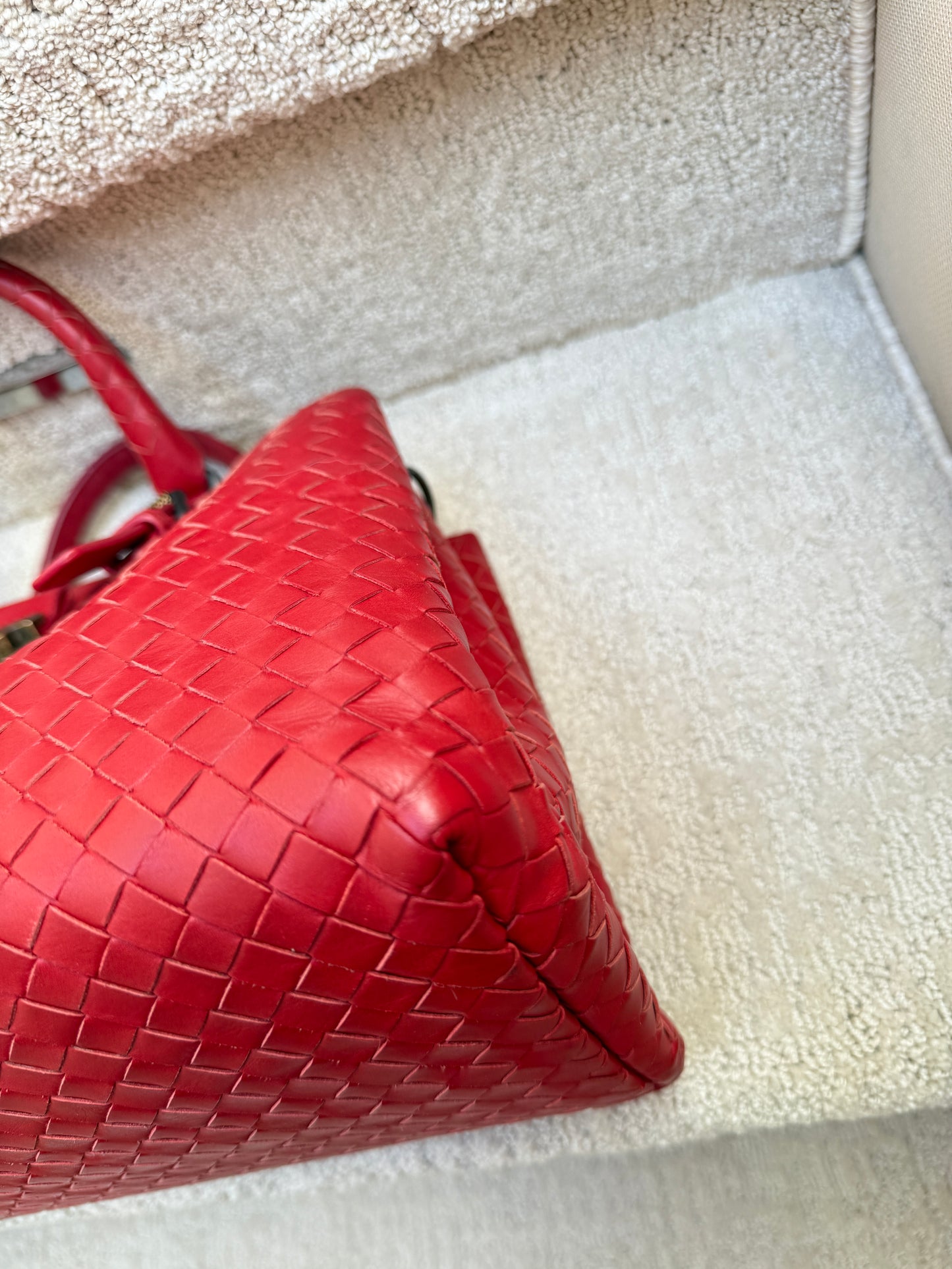 Bottega Veneta Intrecciato Small Roma in Red