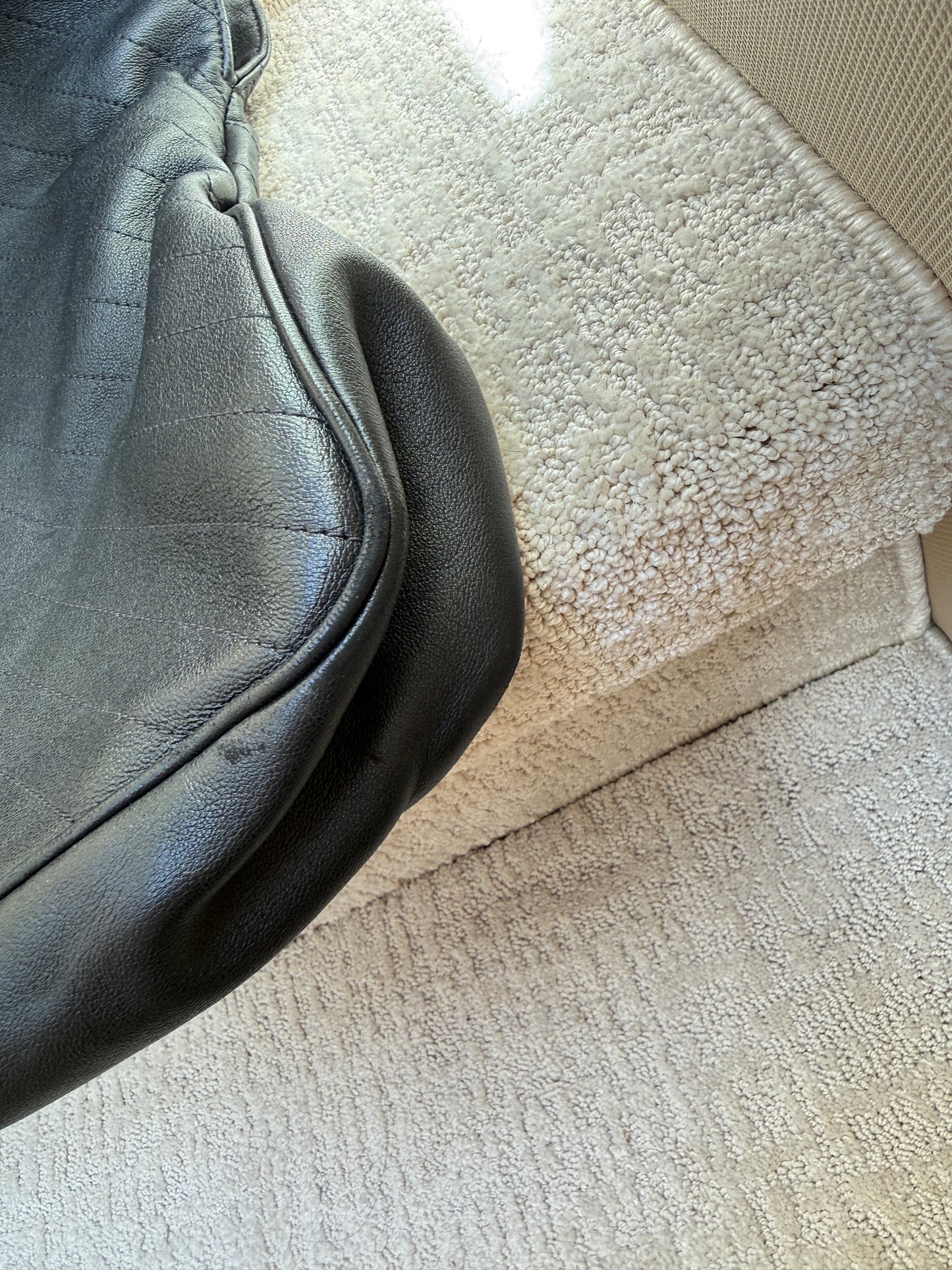 Gucci Sakai Be Green Calfskin Diagonal Stitched Medium Blondie Tote Black