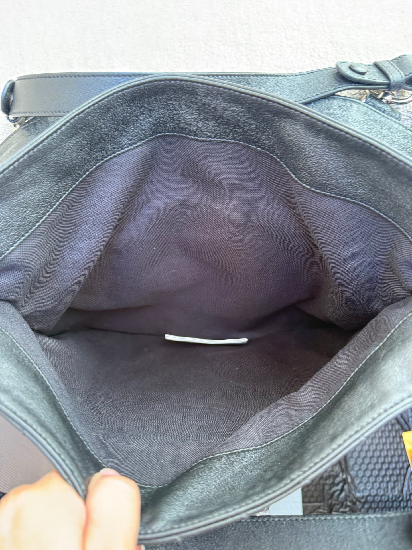 Gucci Sakai Be Green Calfskin Diagonal Stitched Medium Blondie Tote Black