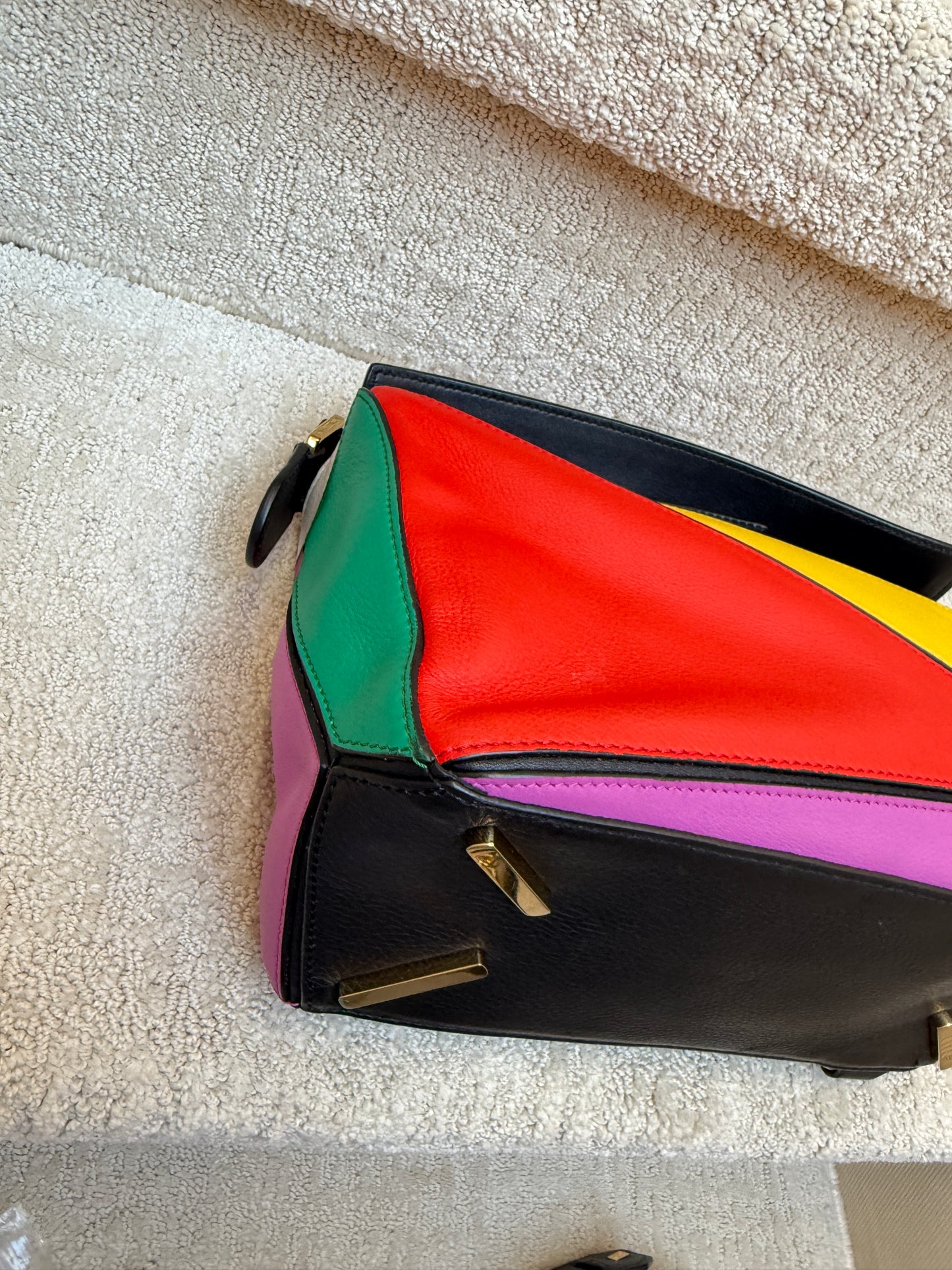 Loewe Calfskin Small Puzzle Bag in Multi Color