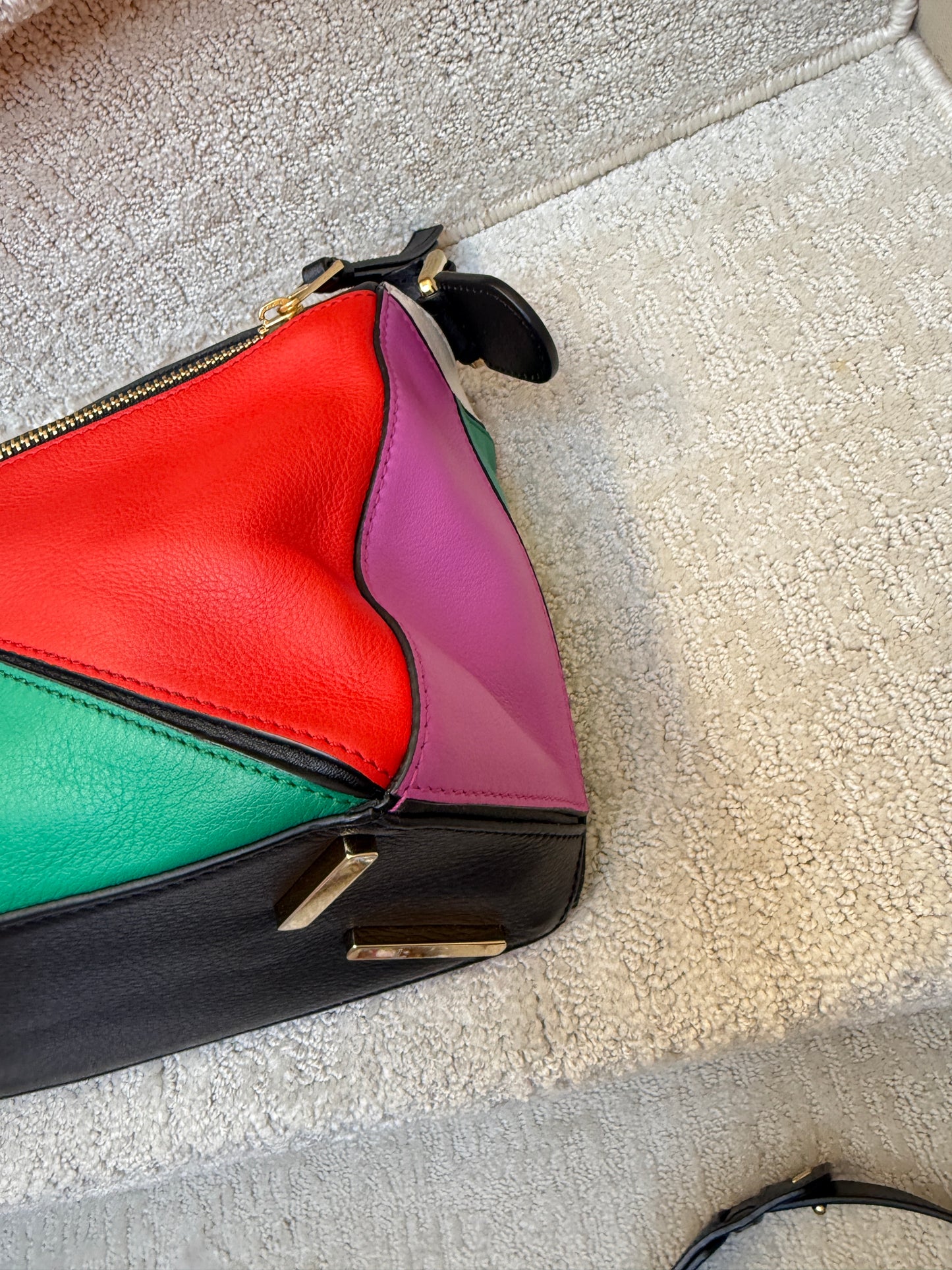 Loewe Calfskin Small Puzzle Bag in Multi Color
