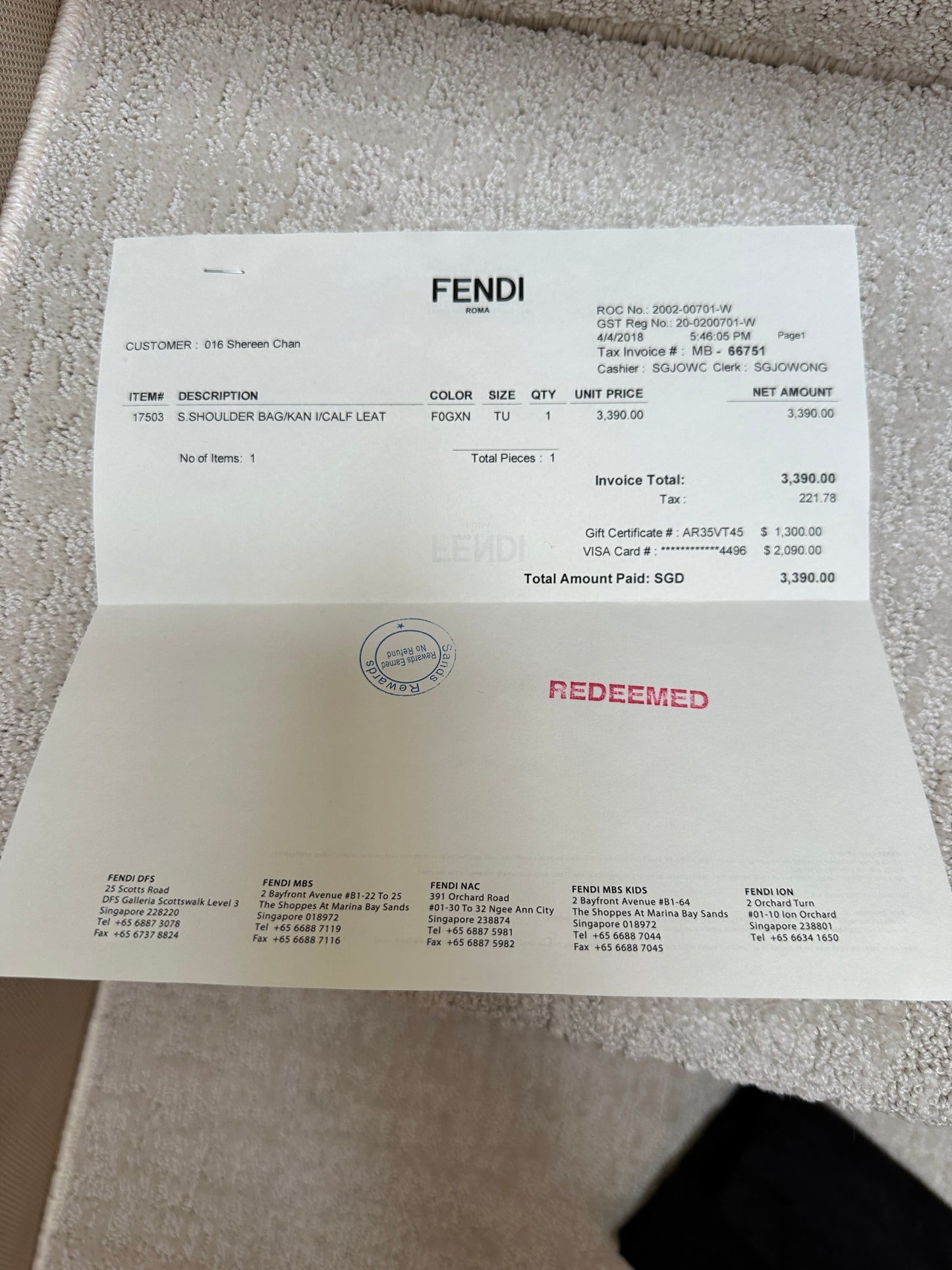 Fendi Mini Kan I with Pearls