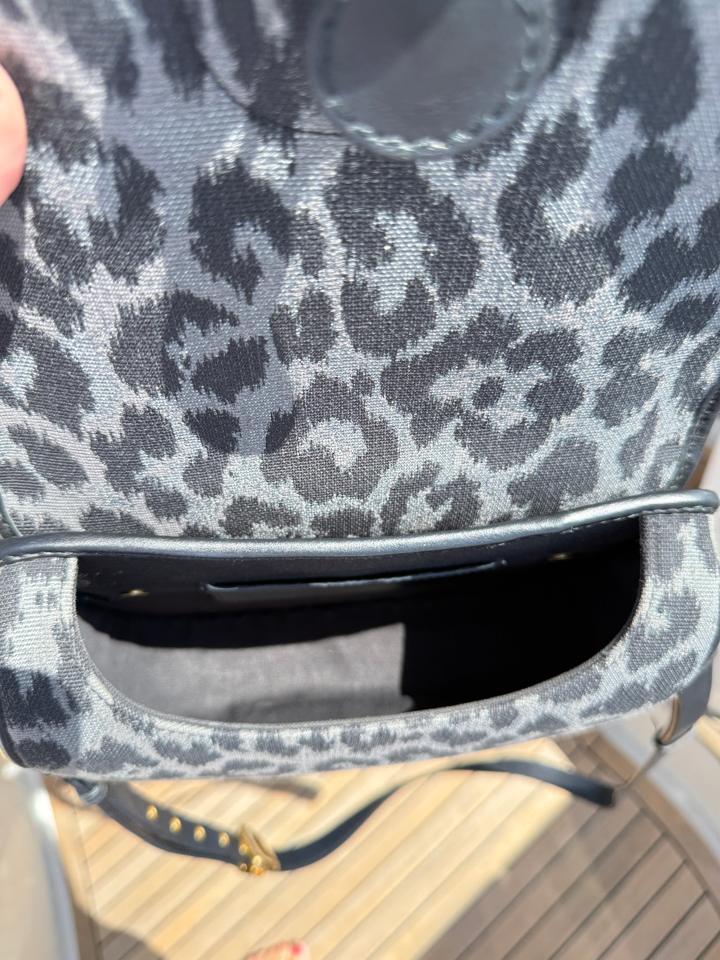 Dior Bobby Shoulder Bag in Grey Mizza Canvas with Black Leather Trim