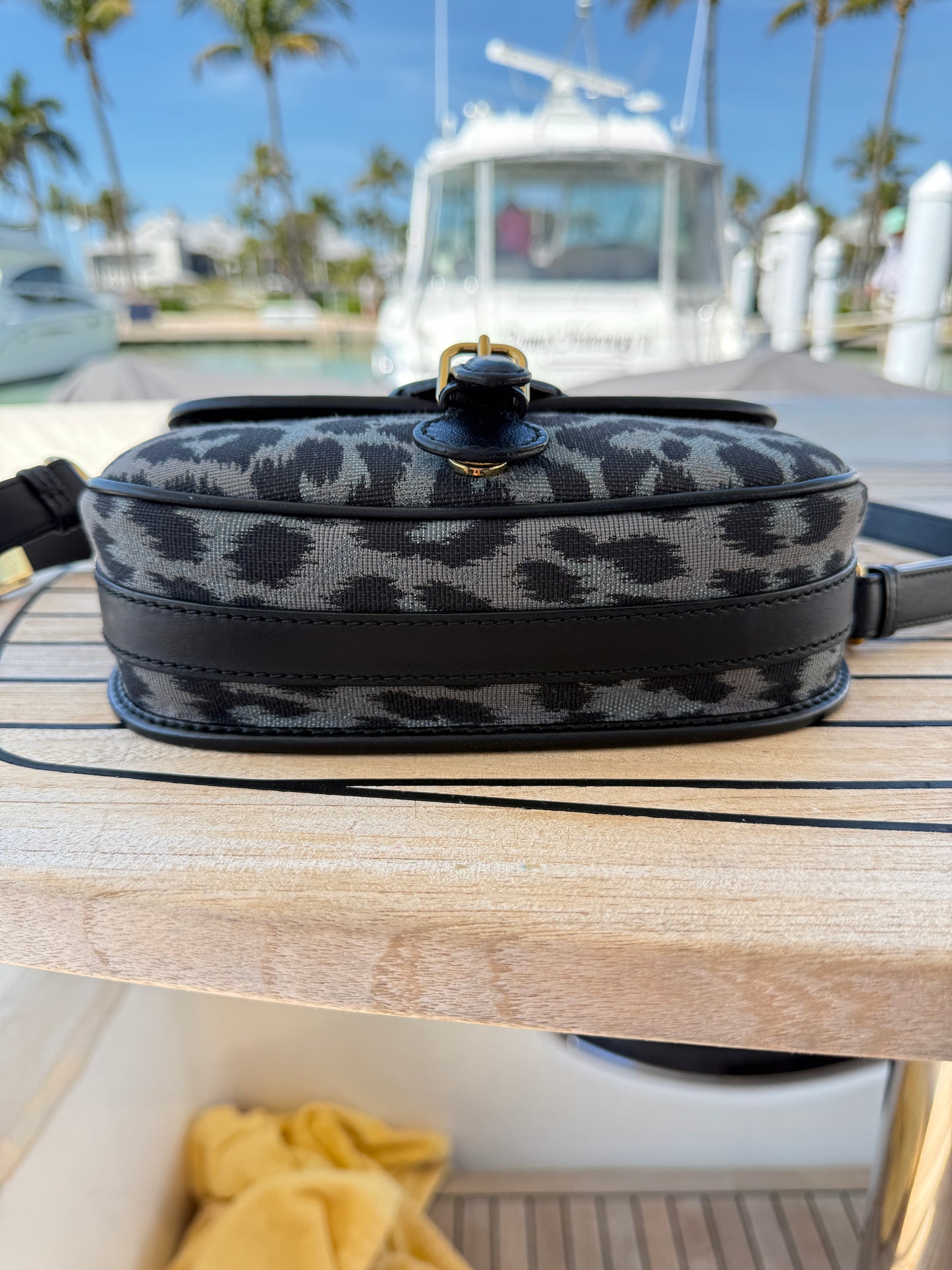 Dior Bobby Shoulder Bag in Grey Mizza Canvas with Black Leather Trim