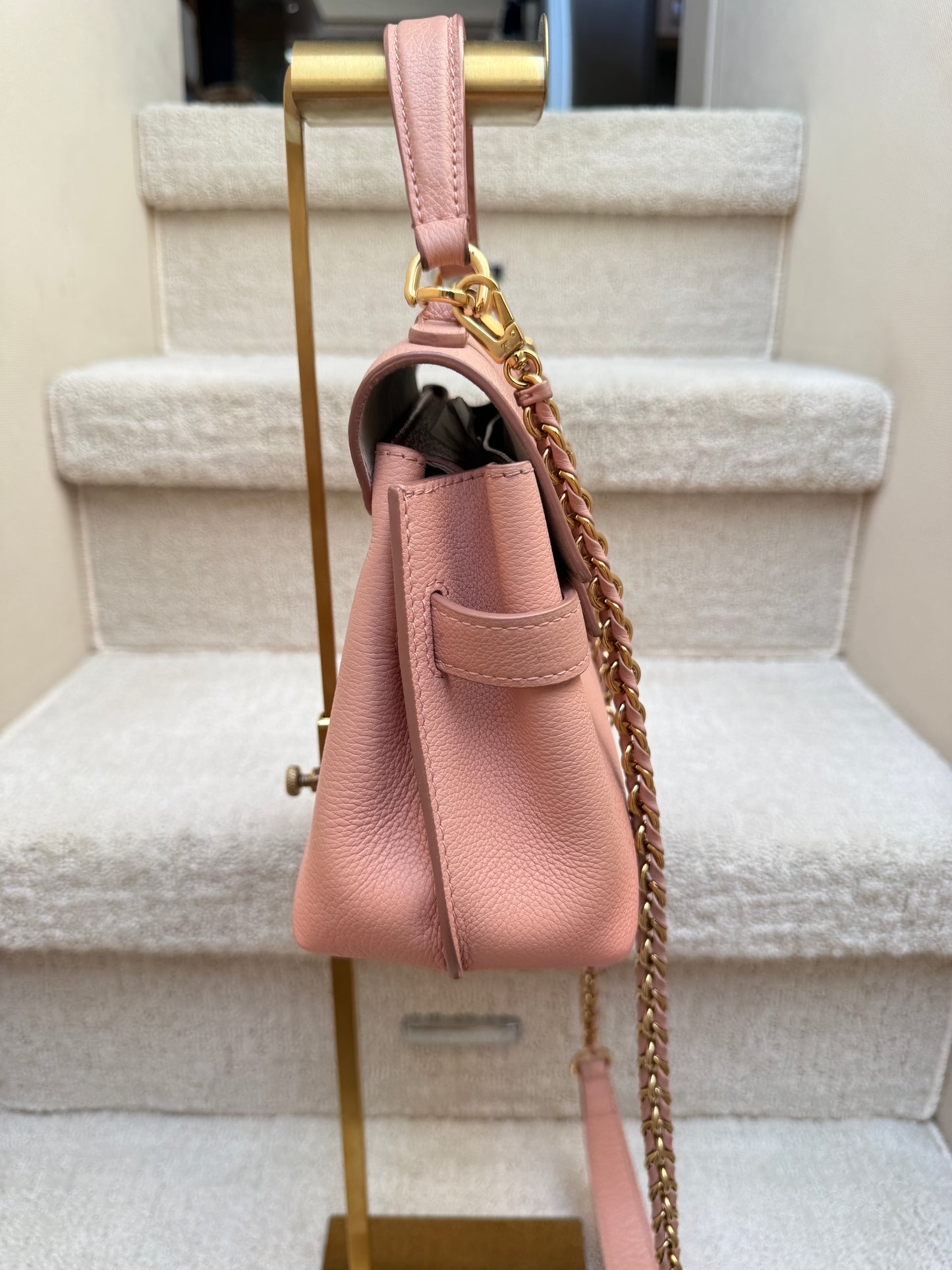 Louis Vuitton Calfskin Lockme Ever BB Pink
