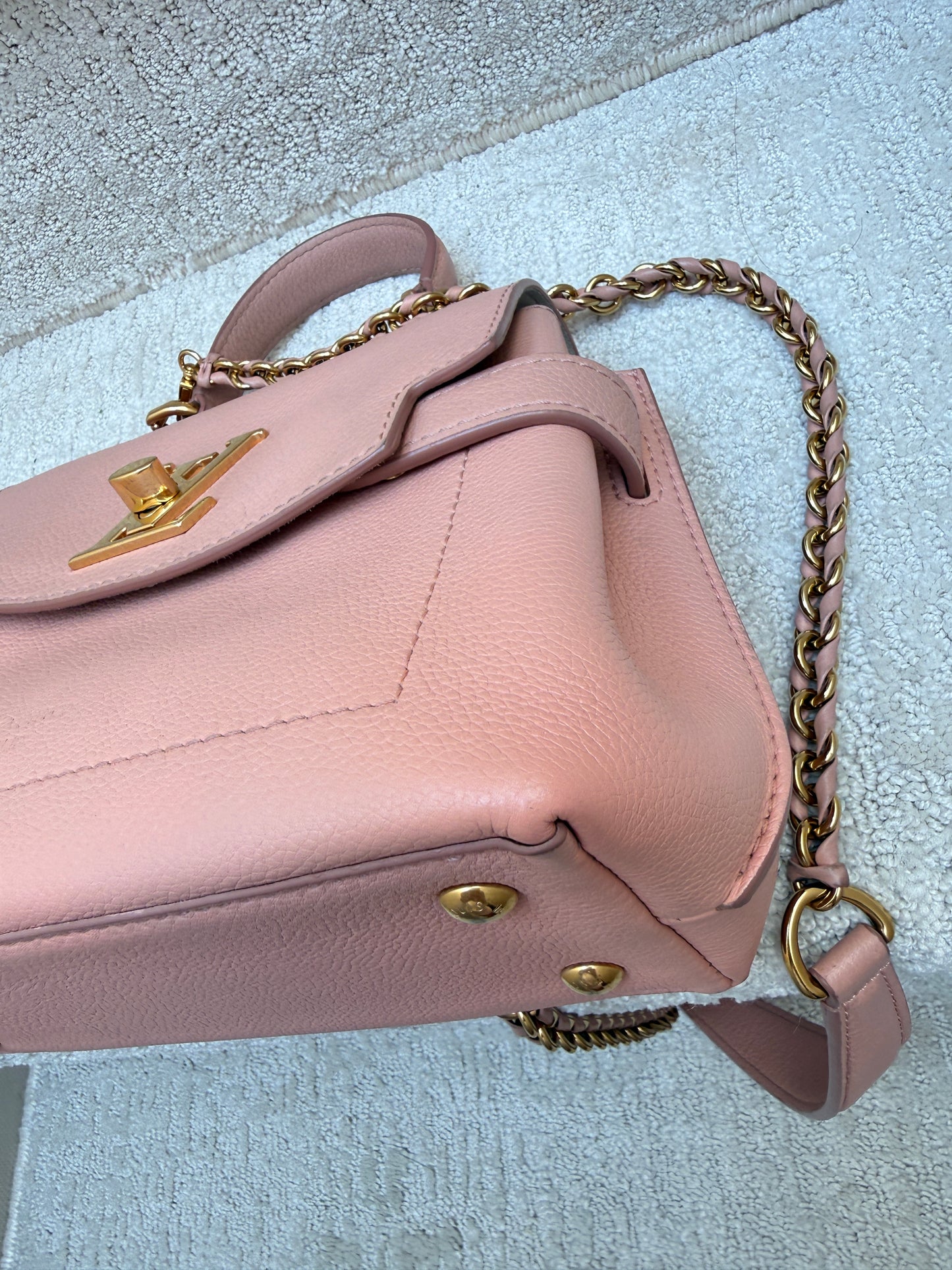 Louis Vuitton Calfskin Lockme Ever BB Pink
