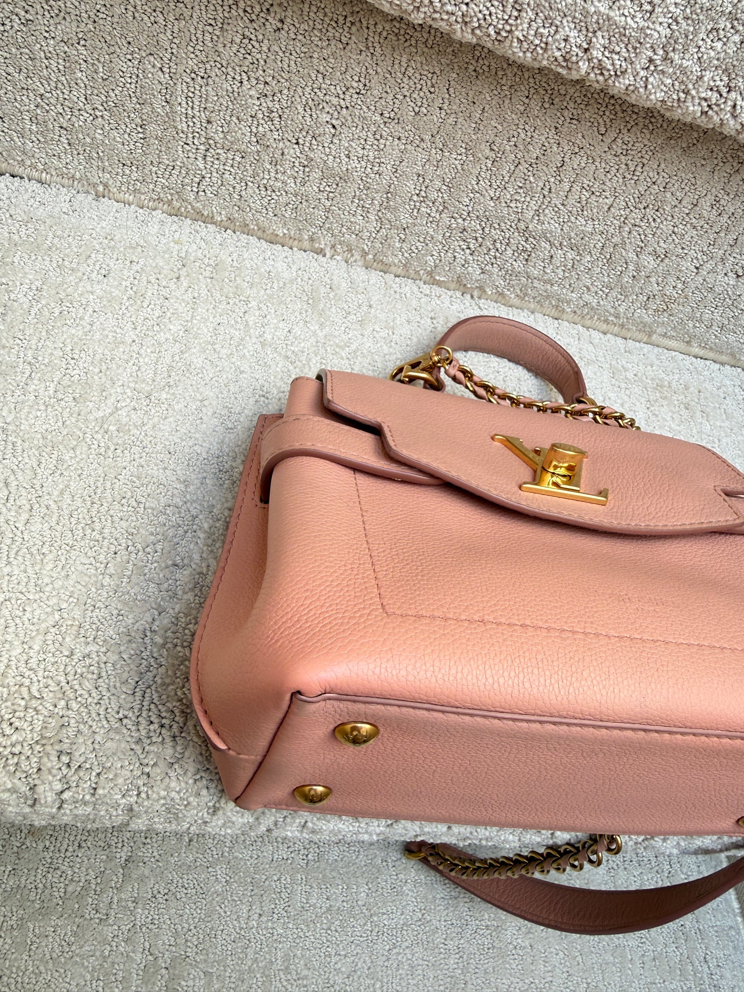 Louis Vuitton Calfskin Lockme Ever BB Pink