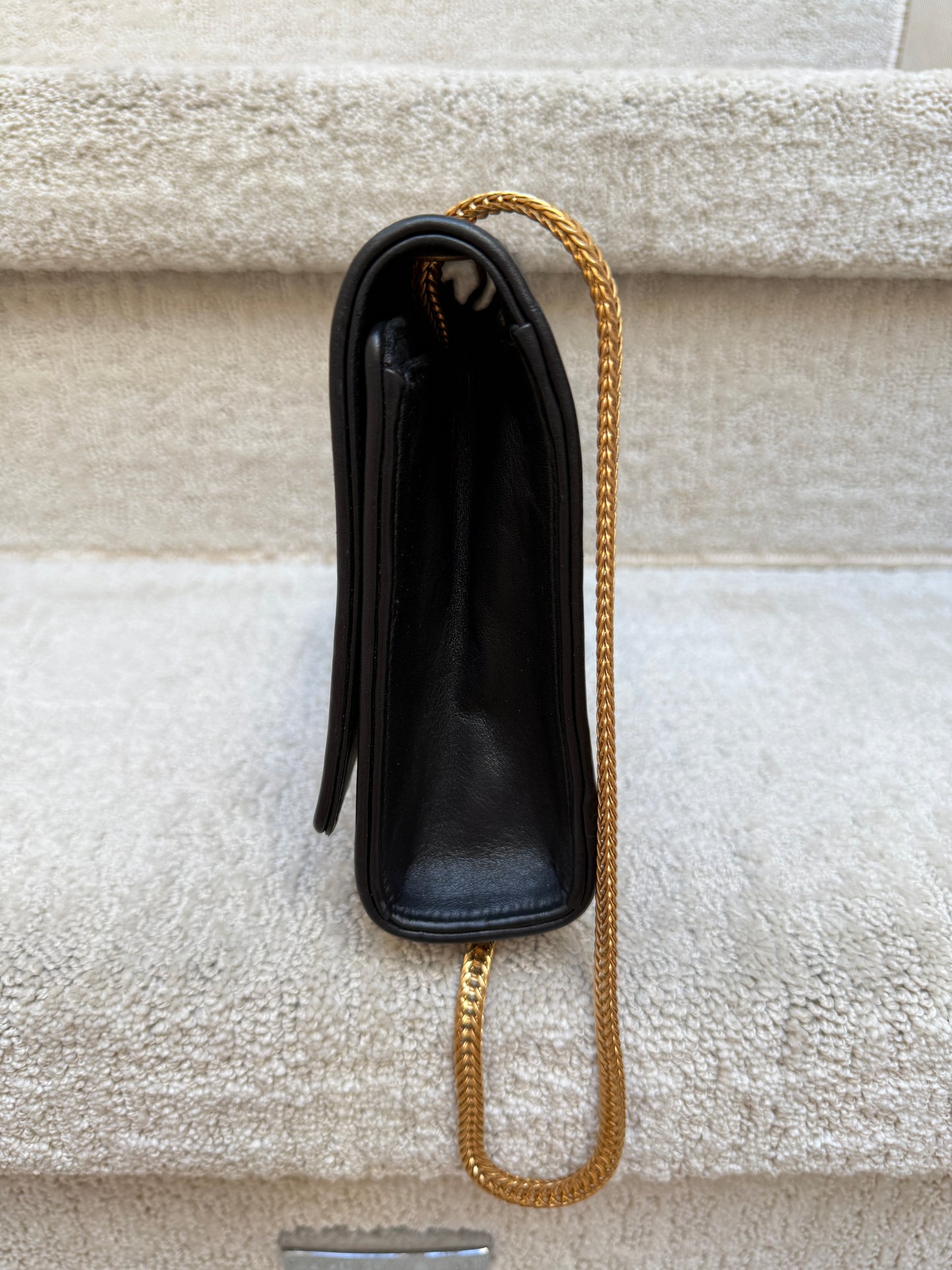 YSL Medium Classic Monogram Kate Tassel Satchel Black