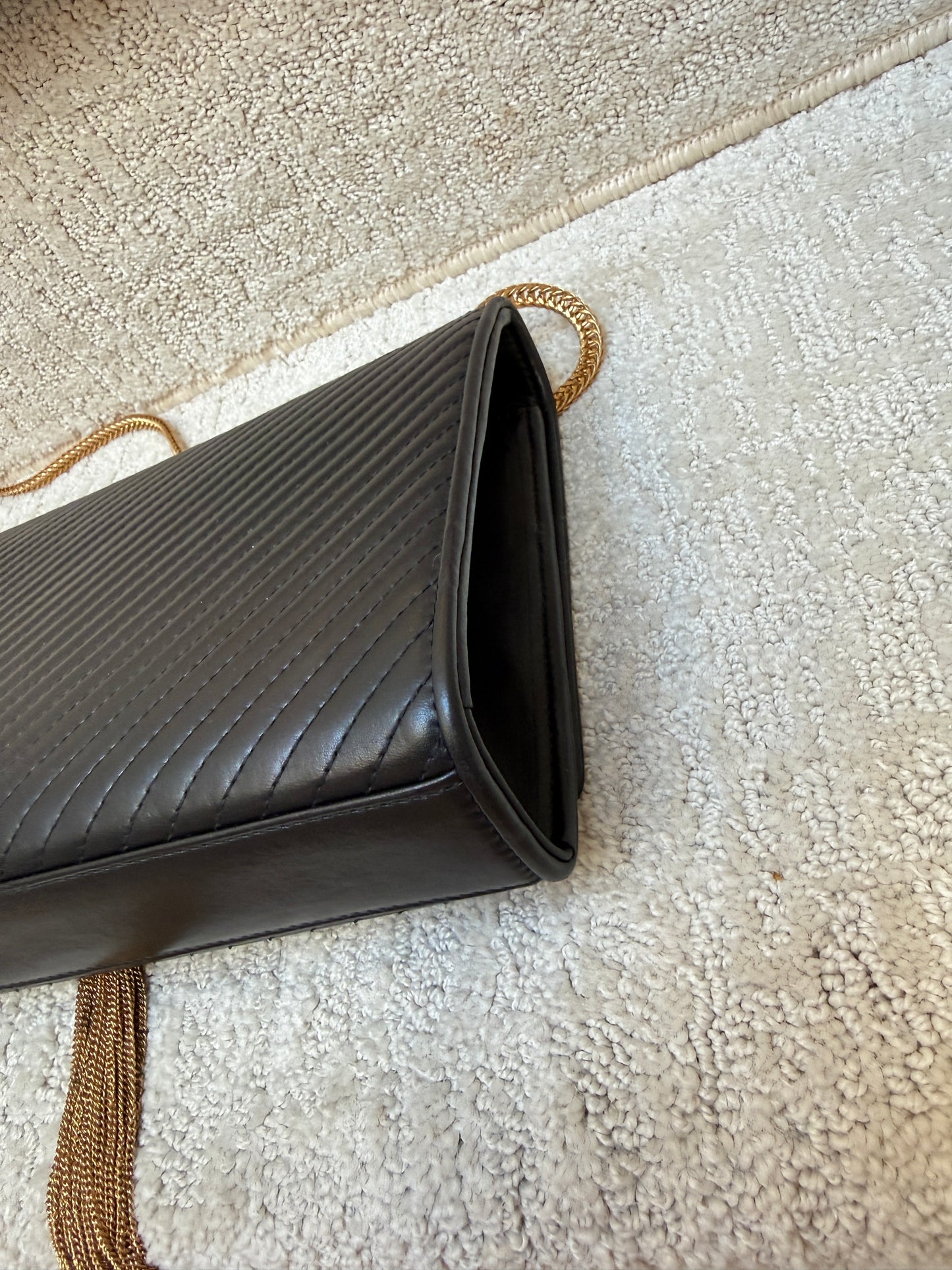 YSL Medium Classic Monogram Kate Tassel Satchel Black