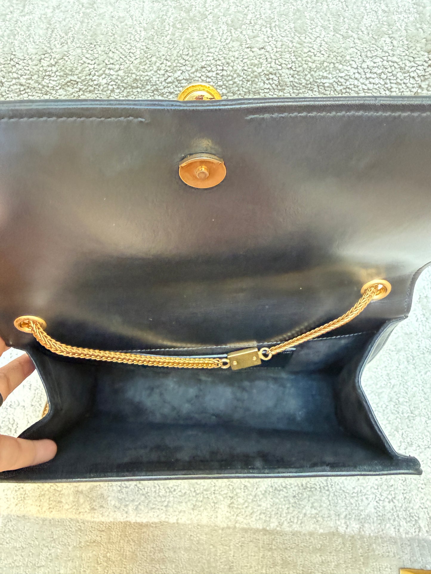 YSL Medium Classic Monogram Kate Tassel Satchel Black