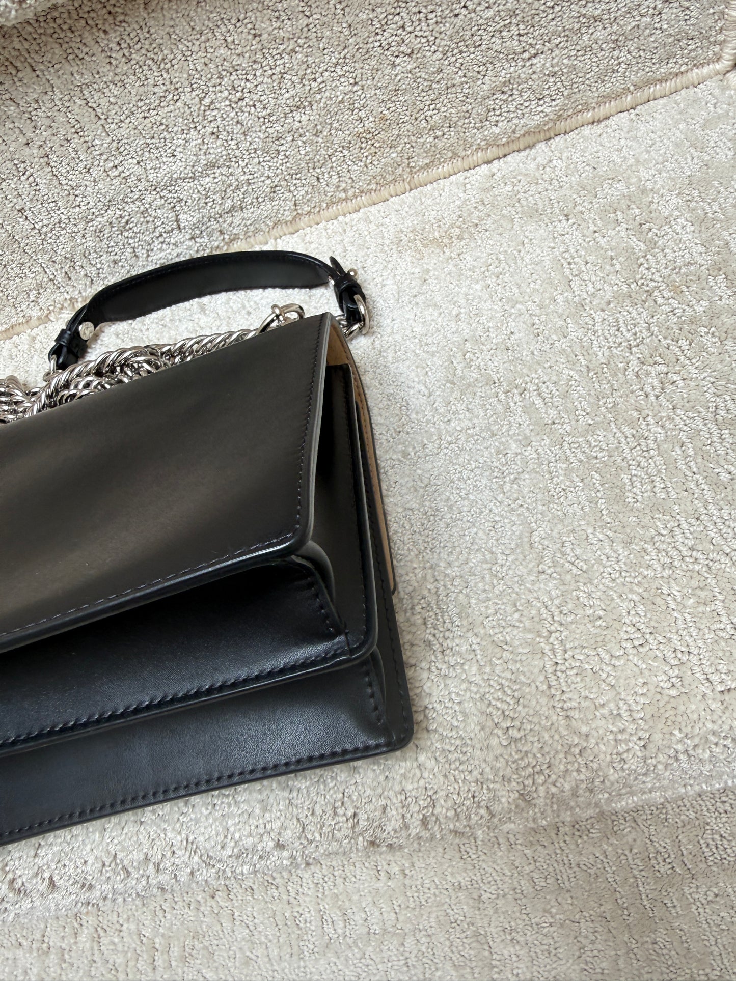 Fendi Vitello Small Kan I Shoulder Bag Black