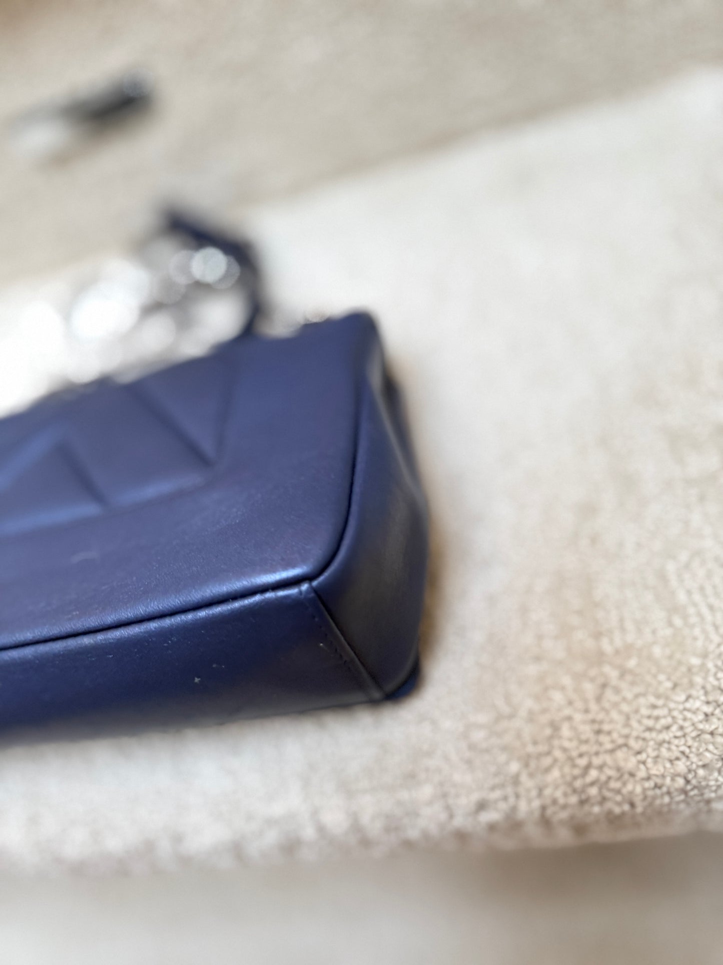 Chanel Quilted Mademoiselle Flap in Metallic Royal Blue Pre-Owned