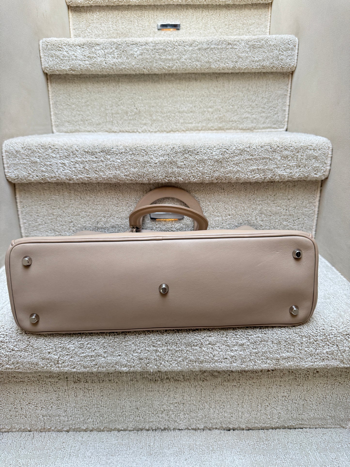 Christian Dior Diorissima Tote in Beige Leather with Silver Hardware