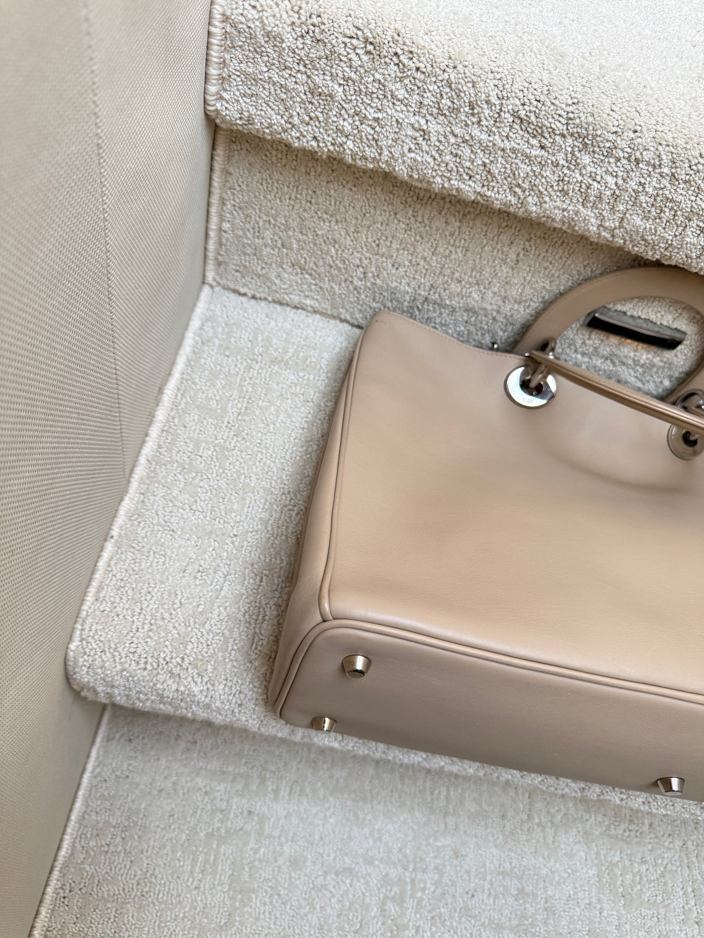 Christian Dior Diorissima Tote in Beige Leather with Silver Hardware