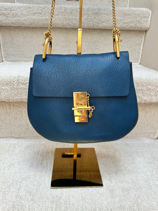 Chloe Drew Bag in Blue & Gold