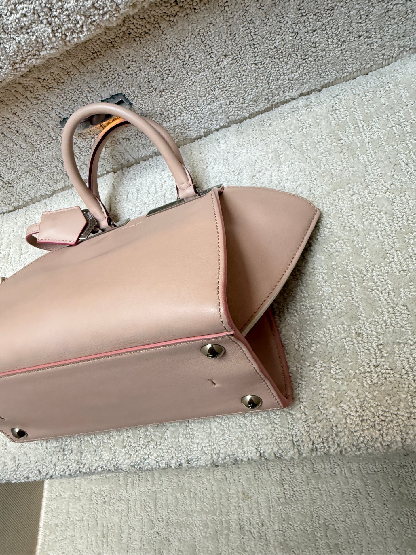 Fendi Vitello Dolce Shiny Nappa Mini 3Jours Tote Blush