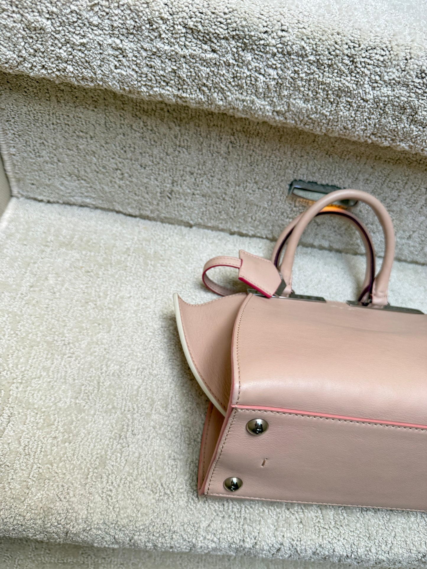 Fendi Vitello Dolce Shiny Nappa Mini 3Jours Tote Blush