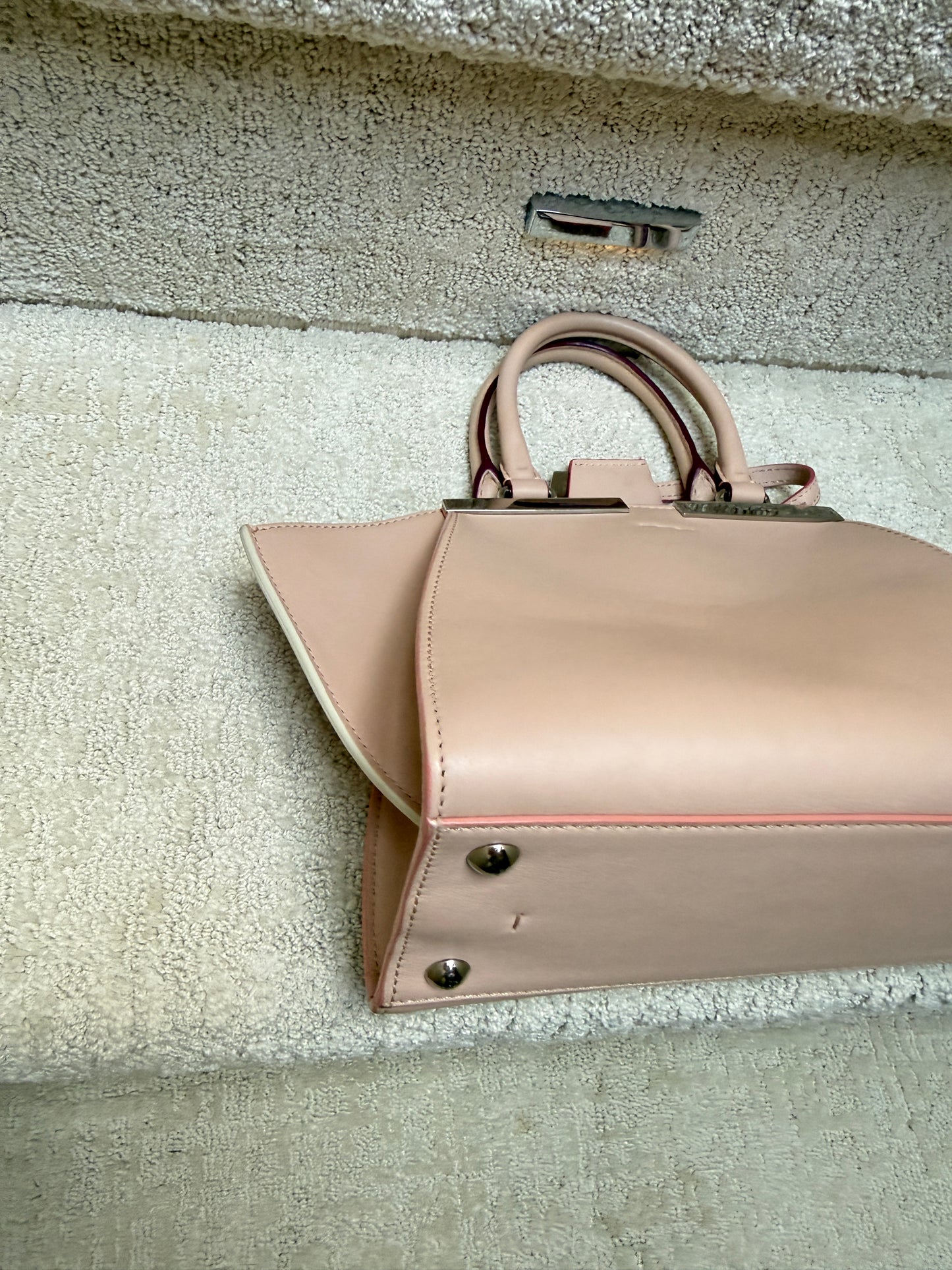 Fendi Vitello Dolce Shiny Nappa Mini 3Jours Tote Blush