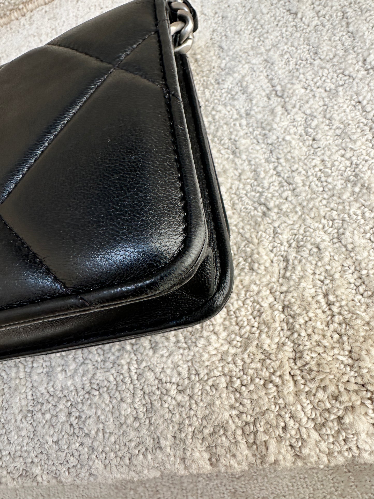 Chanel 19 WOC In Black Microchipped
