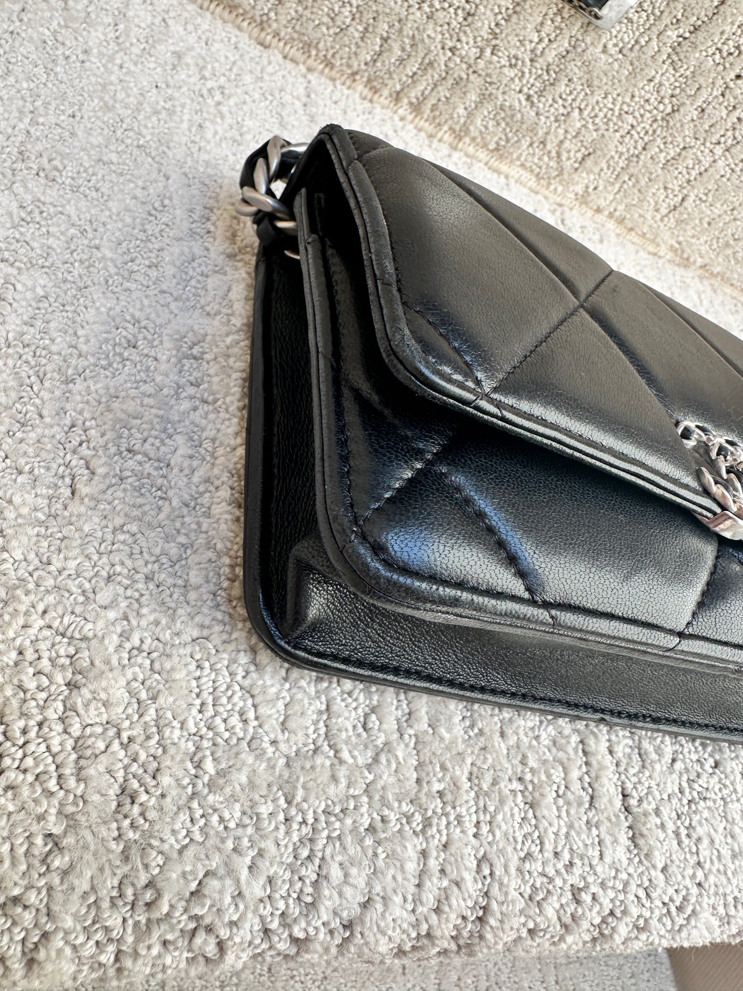 Chanel 19 WOC In Black Microchipped